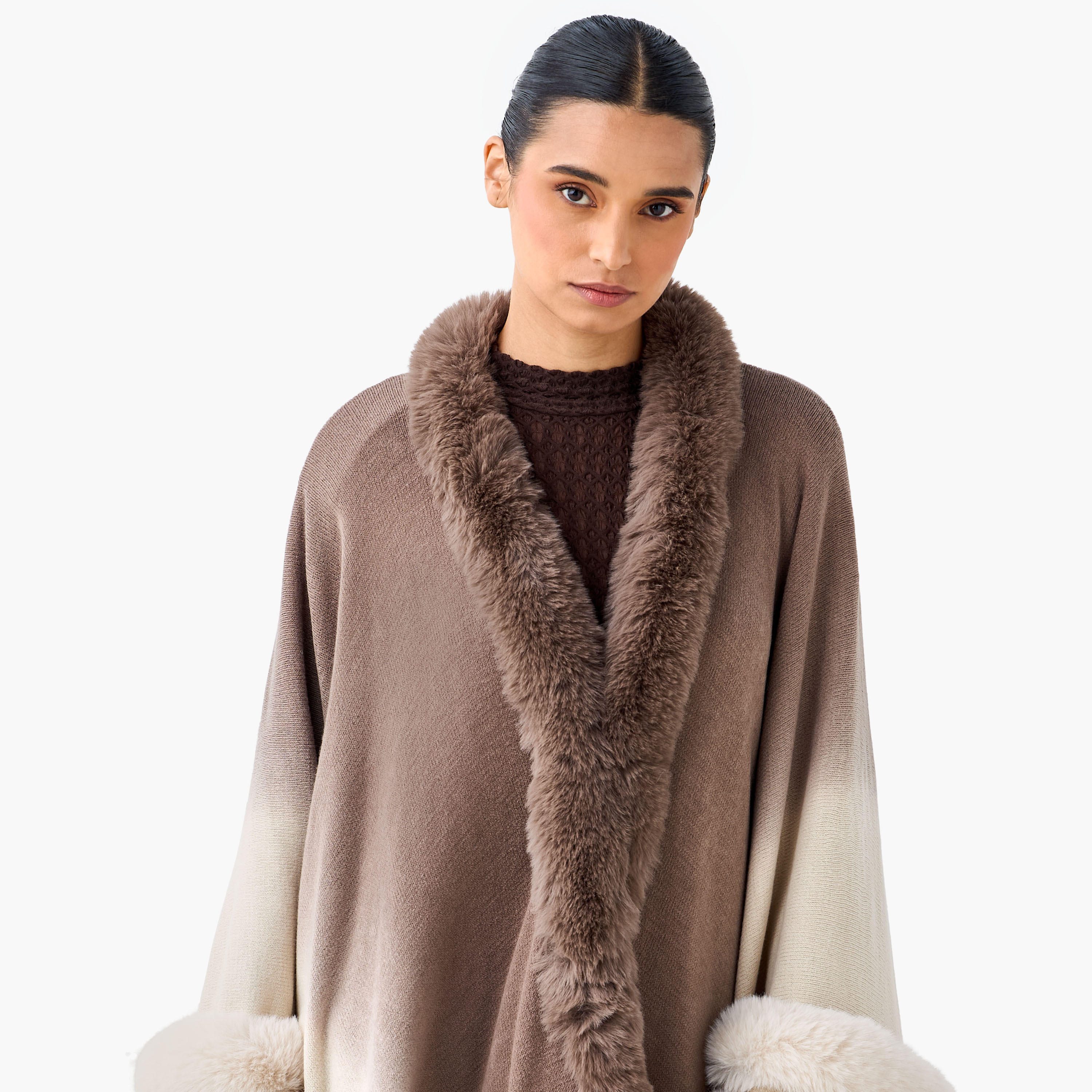 رداء كاب  طويل بقصة فرو صناعي-women-winterwear-cardigansandjumpers-cardigans-image-4
