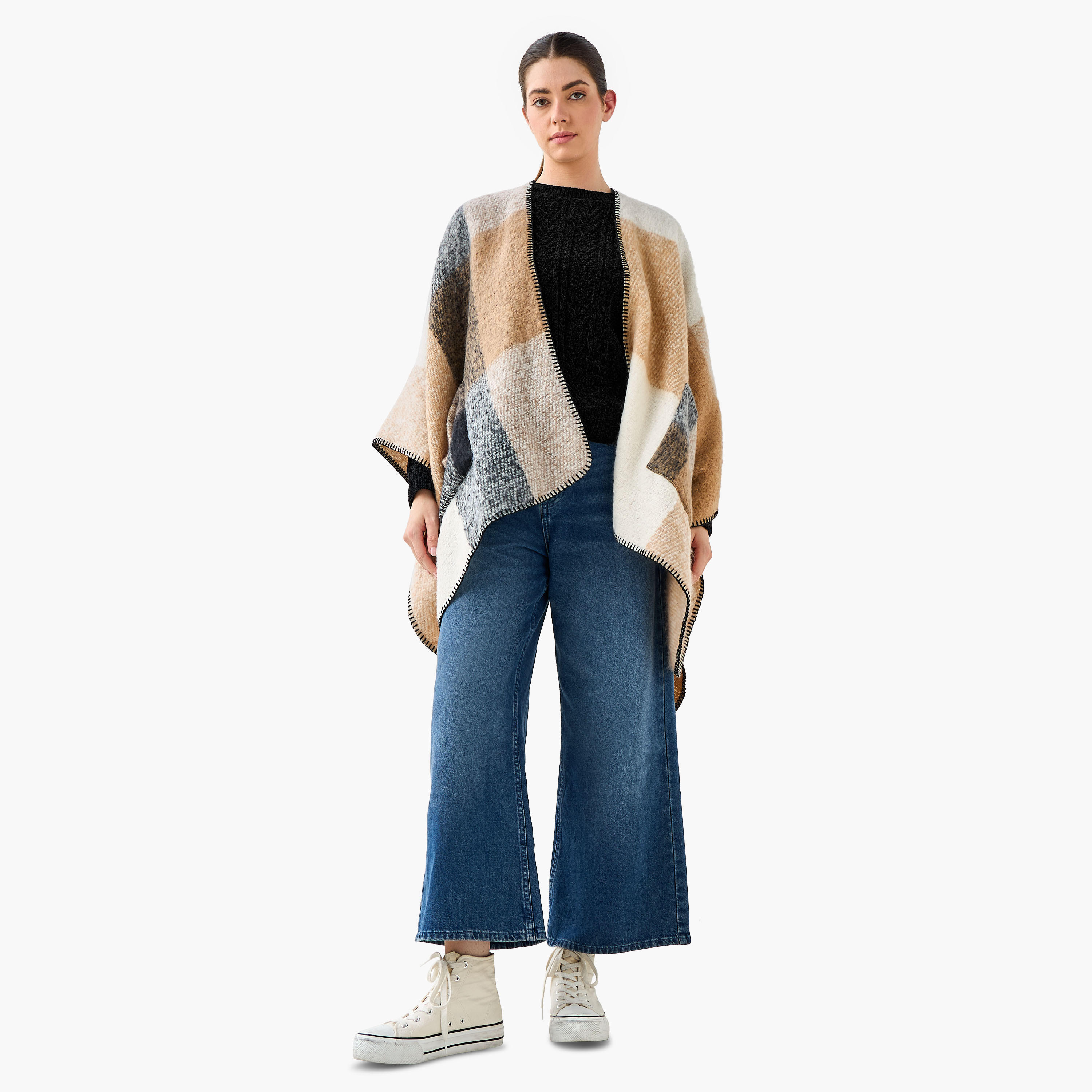 Cape Checked Polyester Multicolour-women-winterwear-scarves-image-2