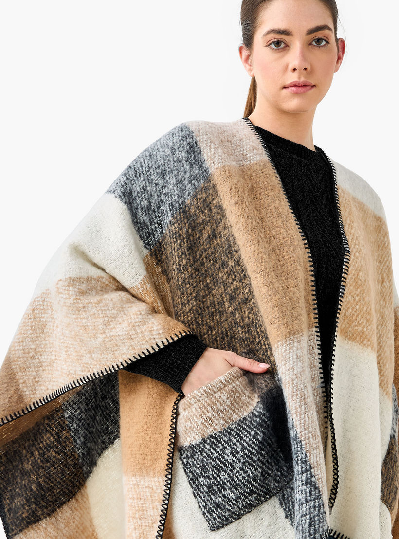 Cape Checked Polyester Multicolour-women-winterwear-scarves-image-4