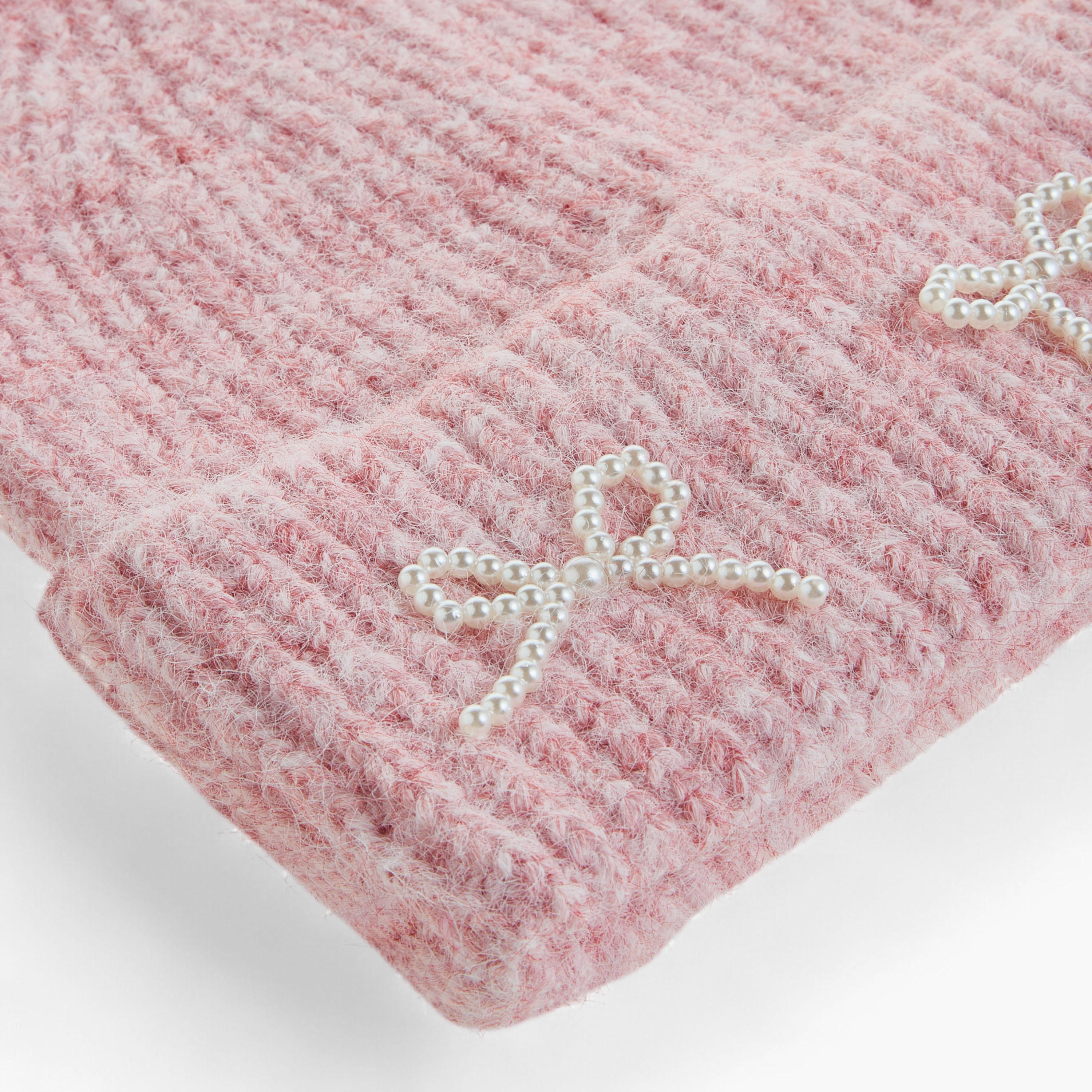 Ribbed Pearl Bow Detail Beanie-women-clothingaccessories-capsandhats-image-3