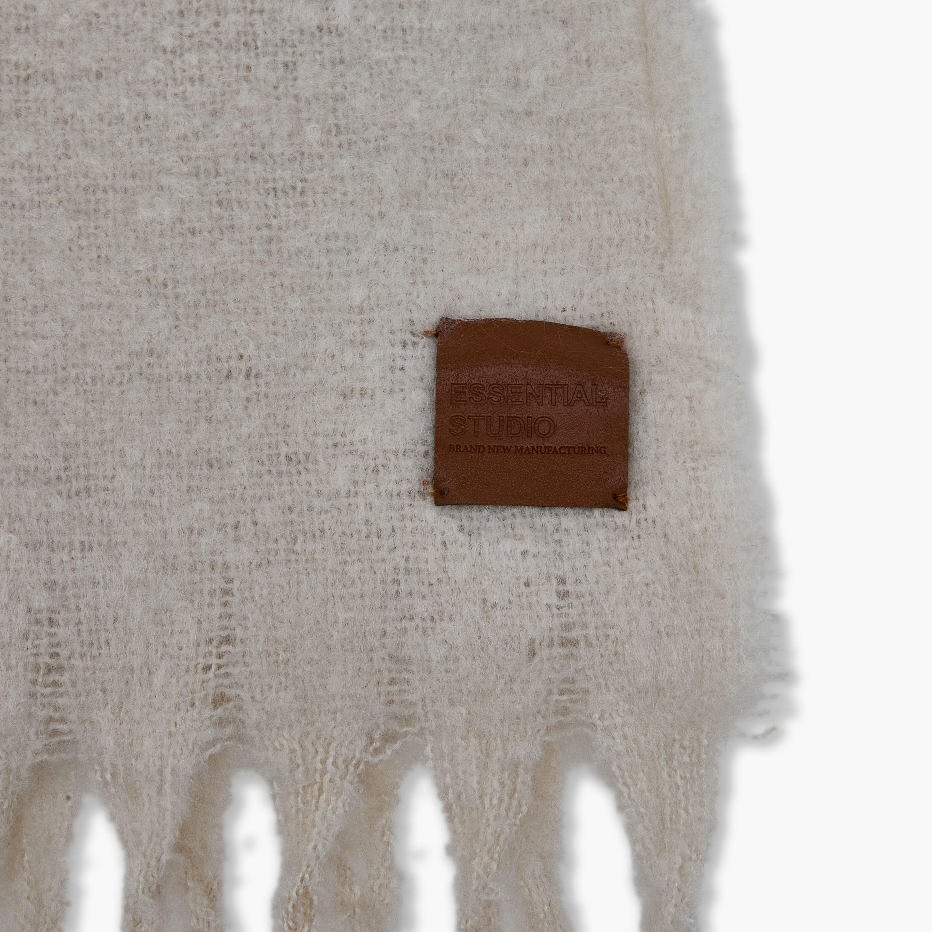 Scarf Fringe Accent Polyester Cream-women-winterwear-scarves-image-4