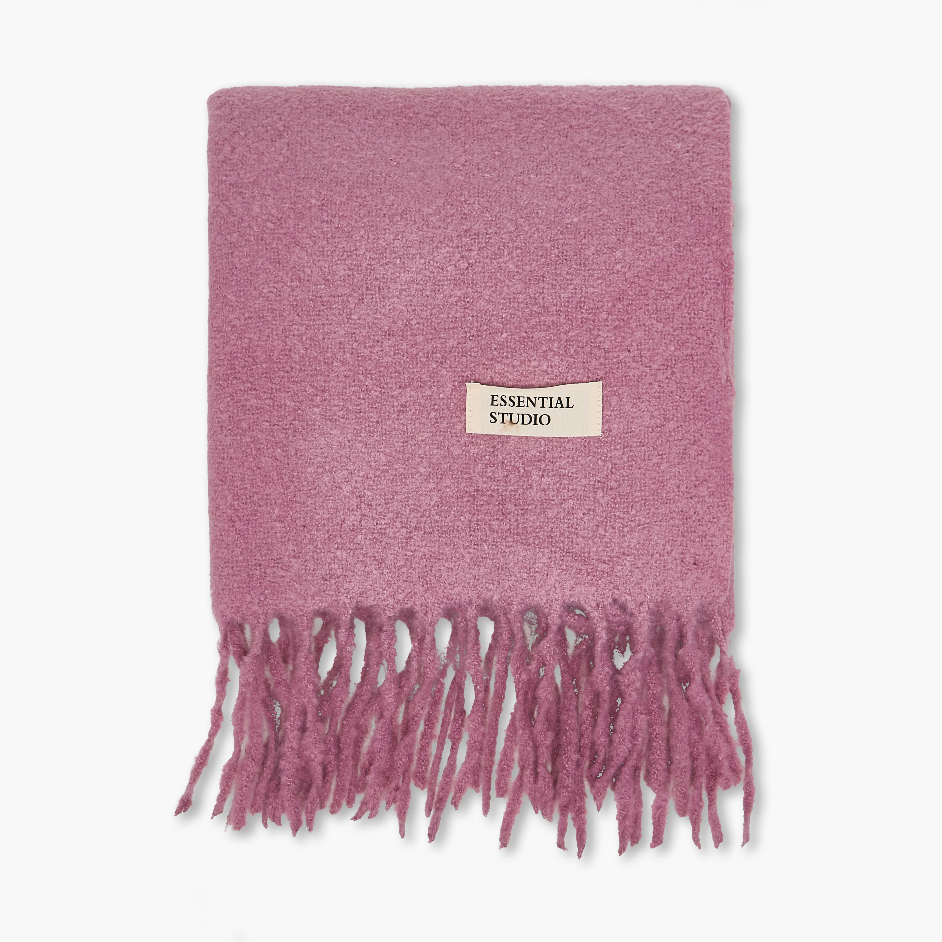 Scarf Fringe Accent Polyester Pink-women-winterwear-scarves-image-3