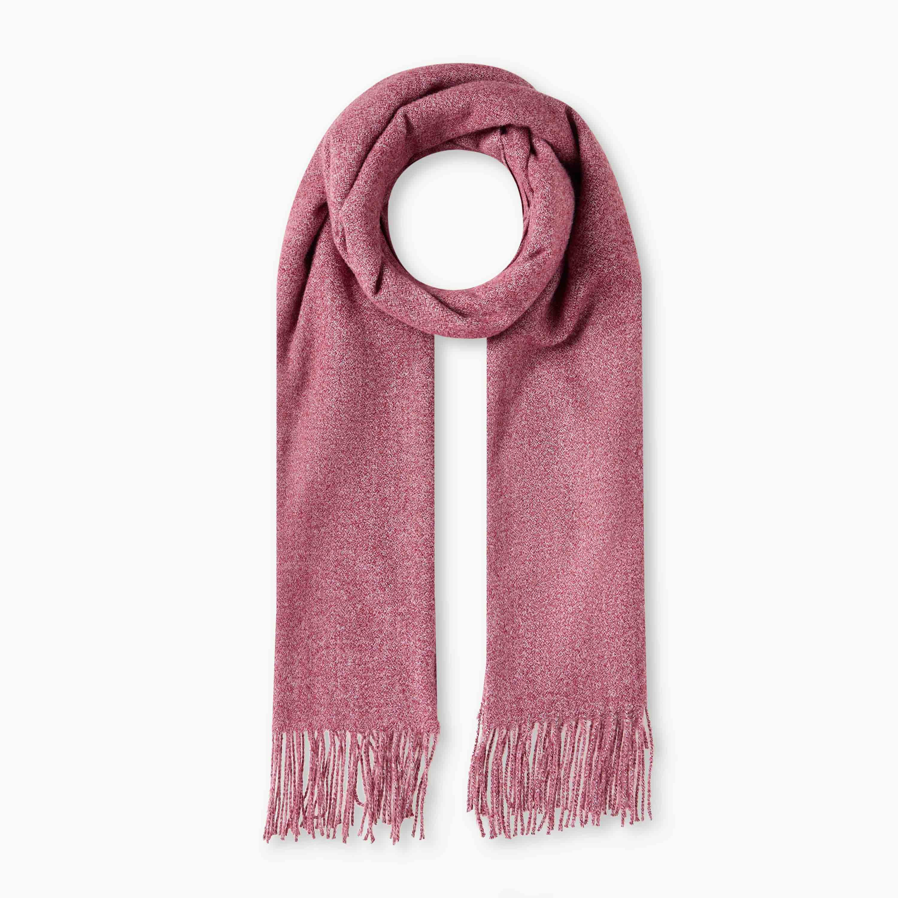 Scarf Fringe Detail Red-women-winterwear-scarves-image-1