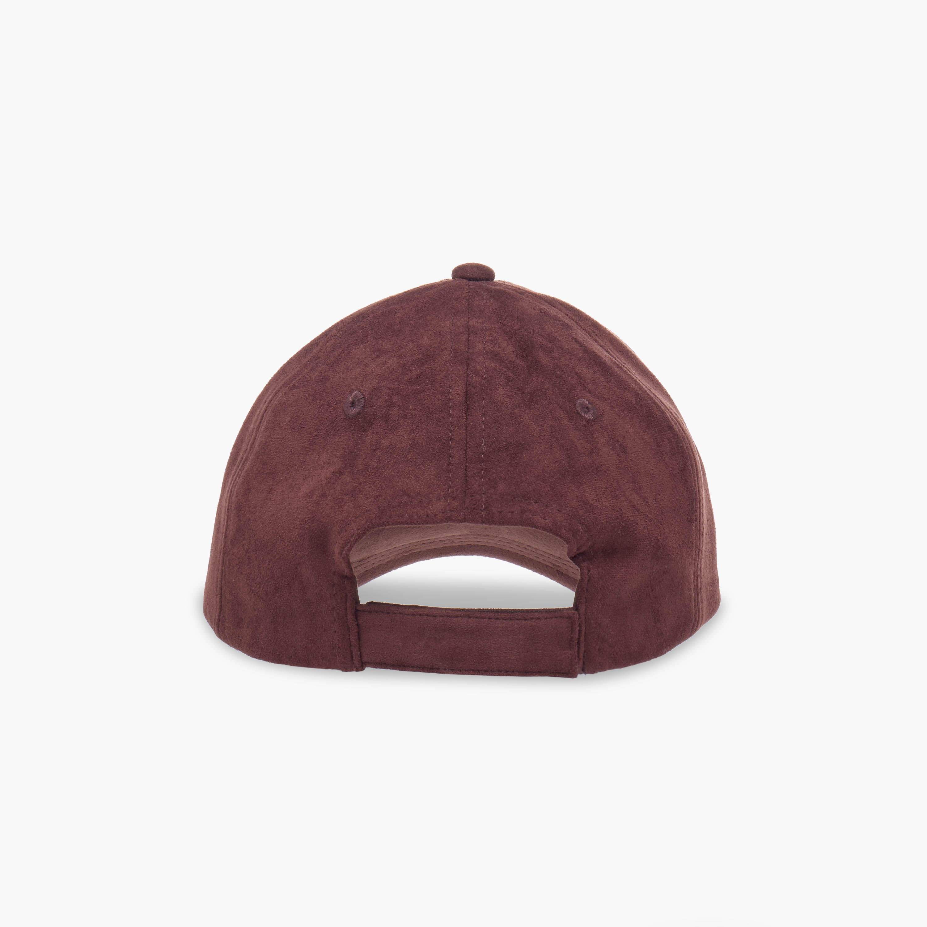 Suede Cap with Hook and Loop Closure-women-clothingaccessories-capsandhats-image-4
