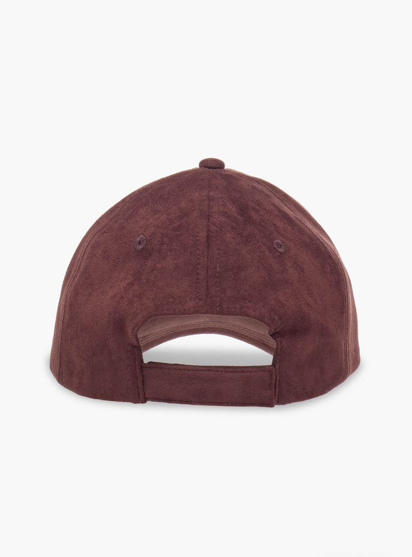 Suede Cap with Hook and Loop Closure-women-clothingaccessories-capsandhats-image-4