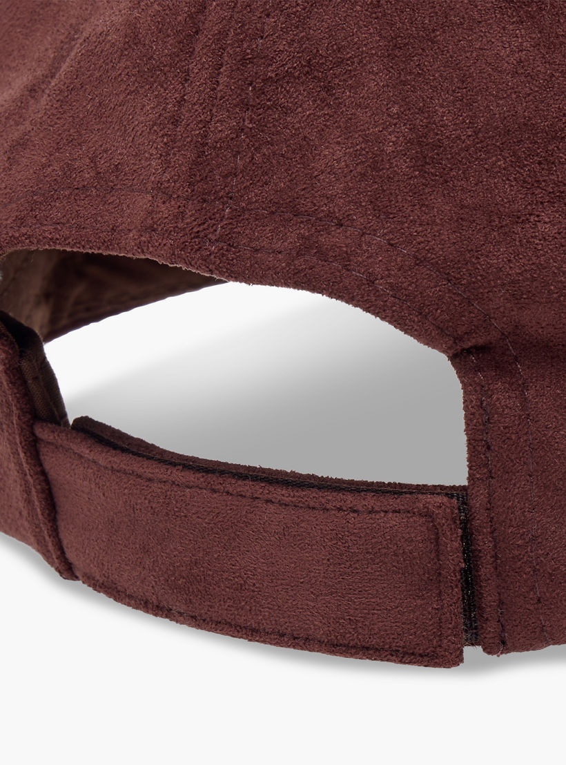Suede Cap with Hook and Loop Closure-women-clothingaccessories-capsandhats-image-6