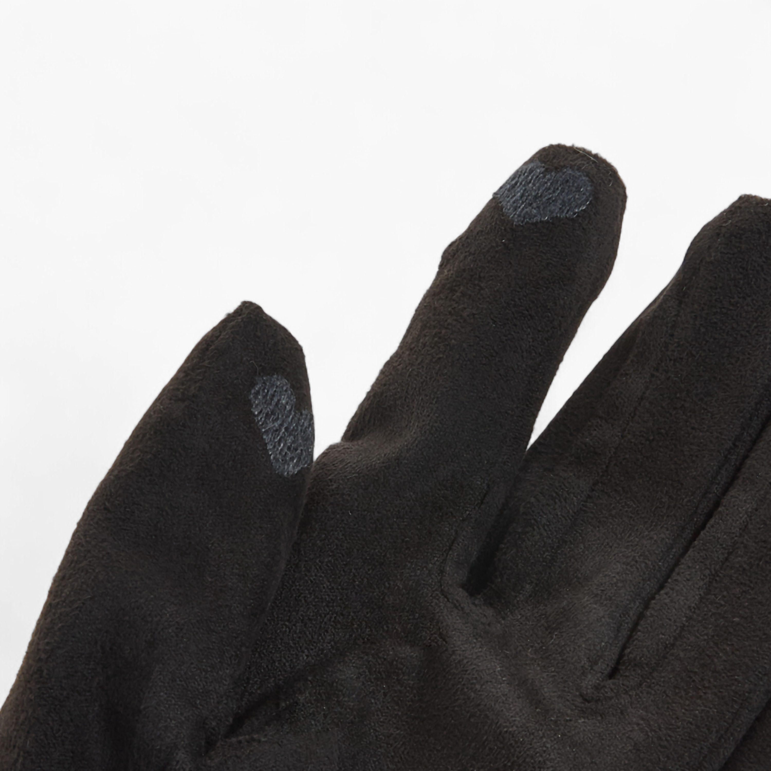 Fur Trim Suede Polyester Gloves-women-winterwear-gloves-image-7