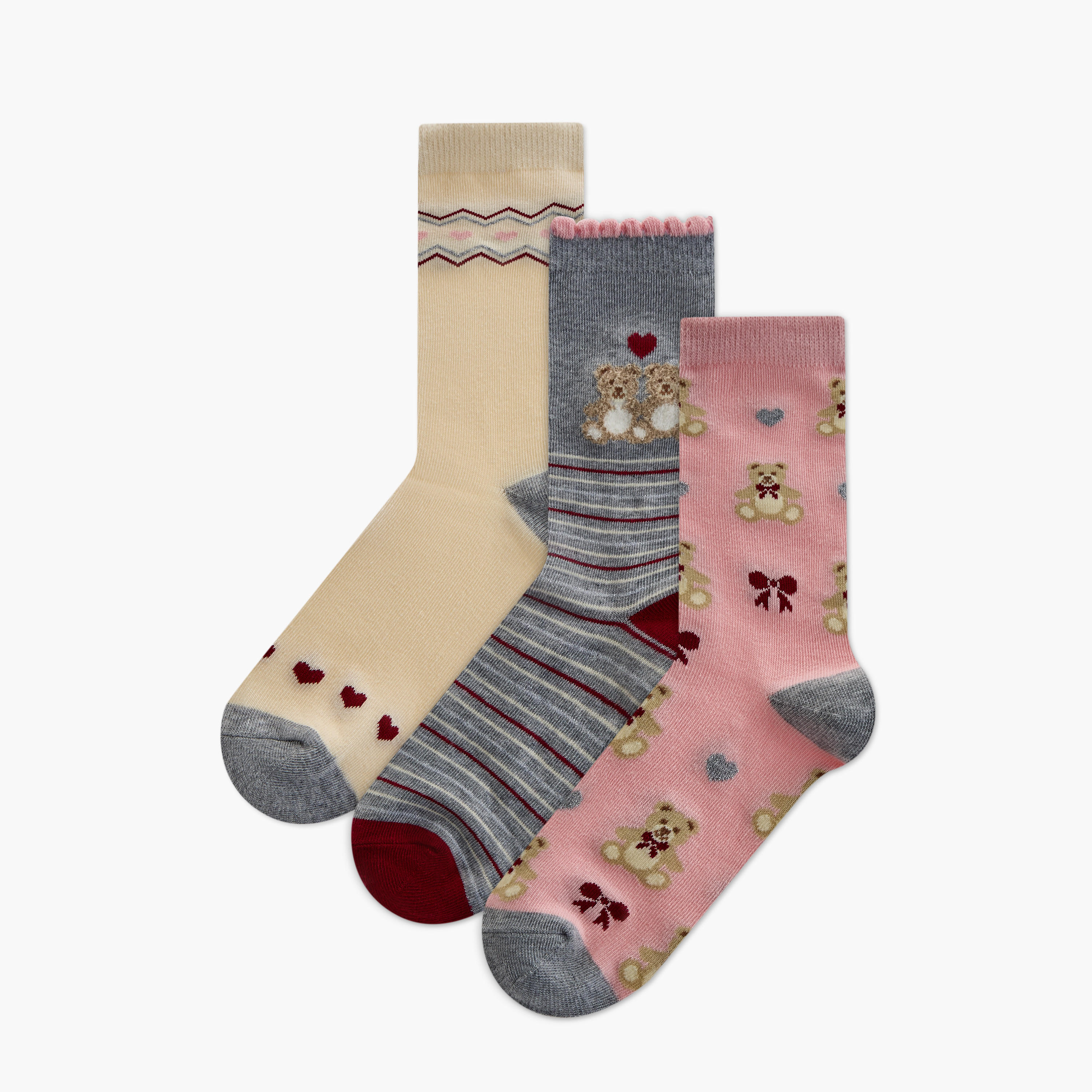 جوارب متوسطة الطول - طقم من 3 أزواج-women-socksandstockings-image-1