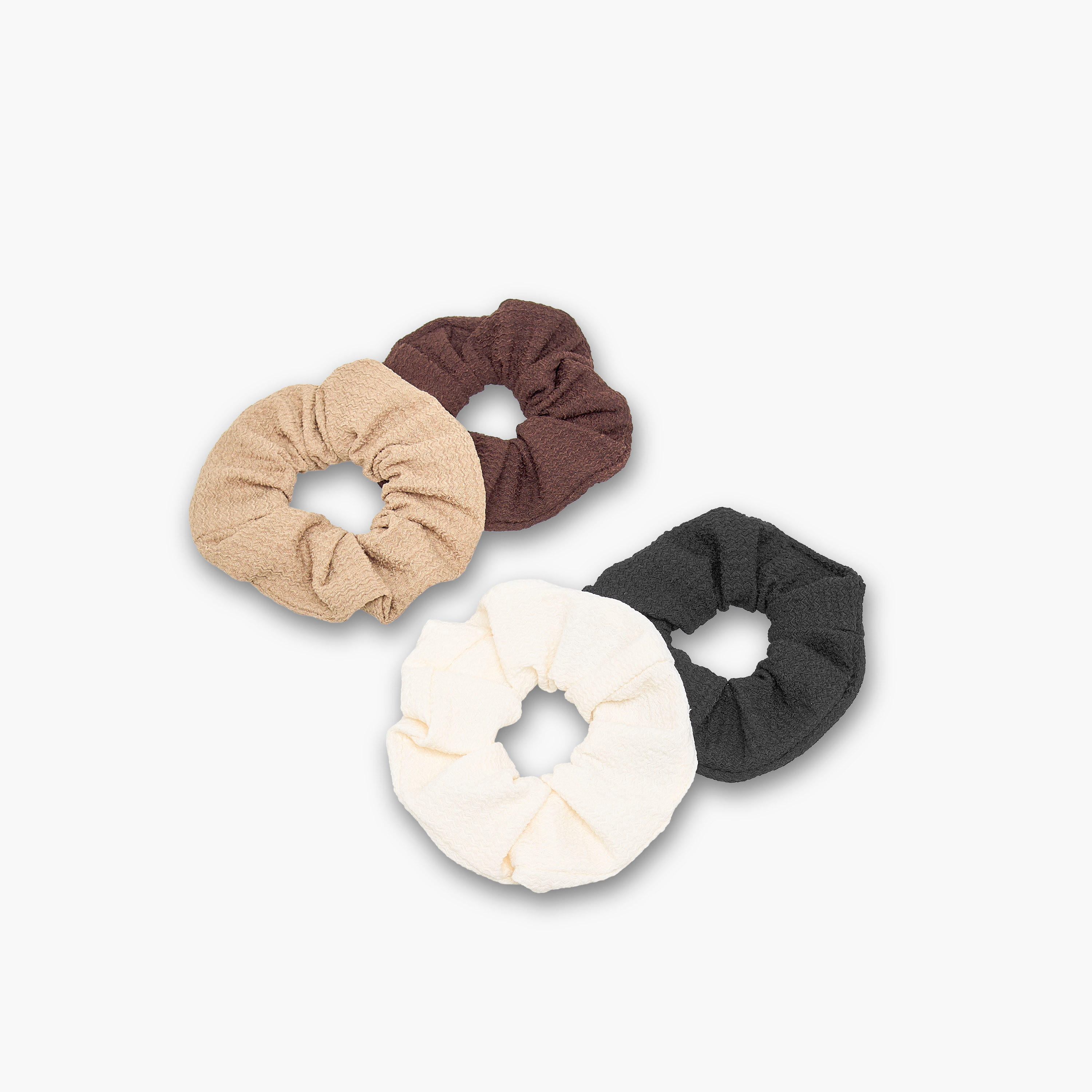 مجموعة من 4 ربطات شعر سكرنشي بارزة الملمس-women-hairaccessories-scrunchies-image-2