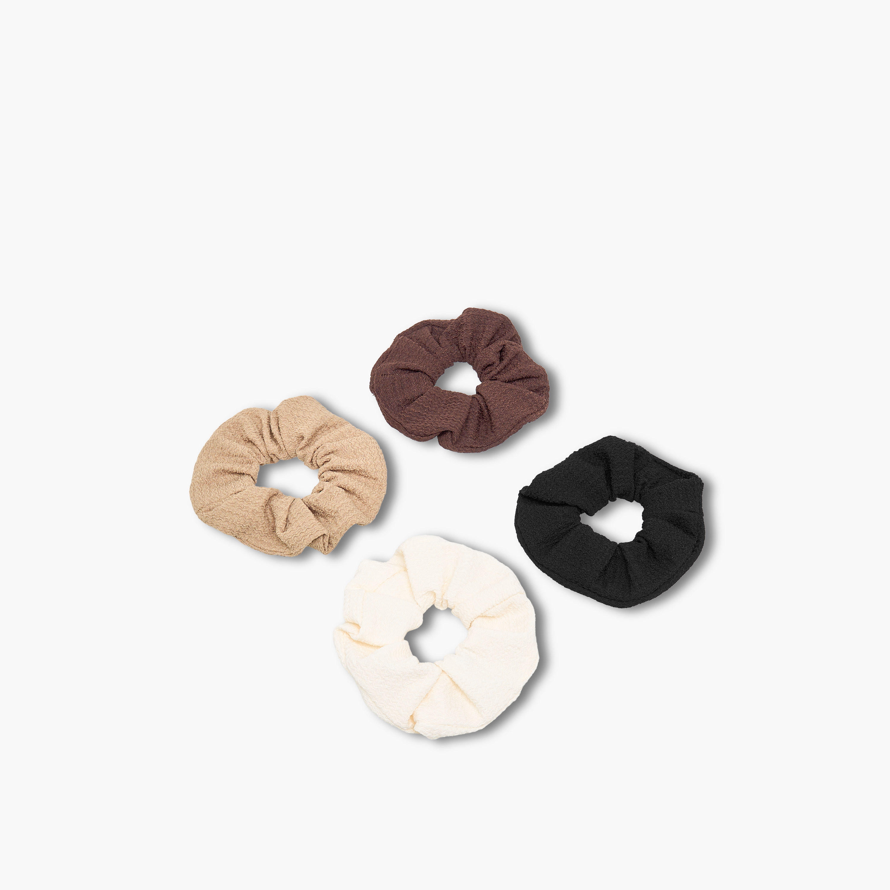 مجموعة من 4 ربطات شعر سكرنشي بارزة الملمس-women-hairaccessories-scrunchies-image-1