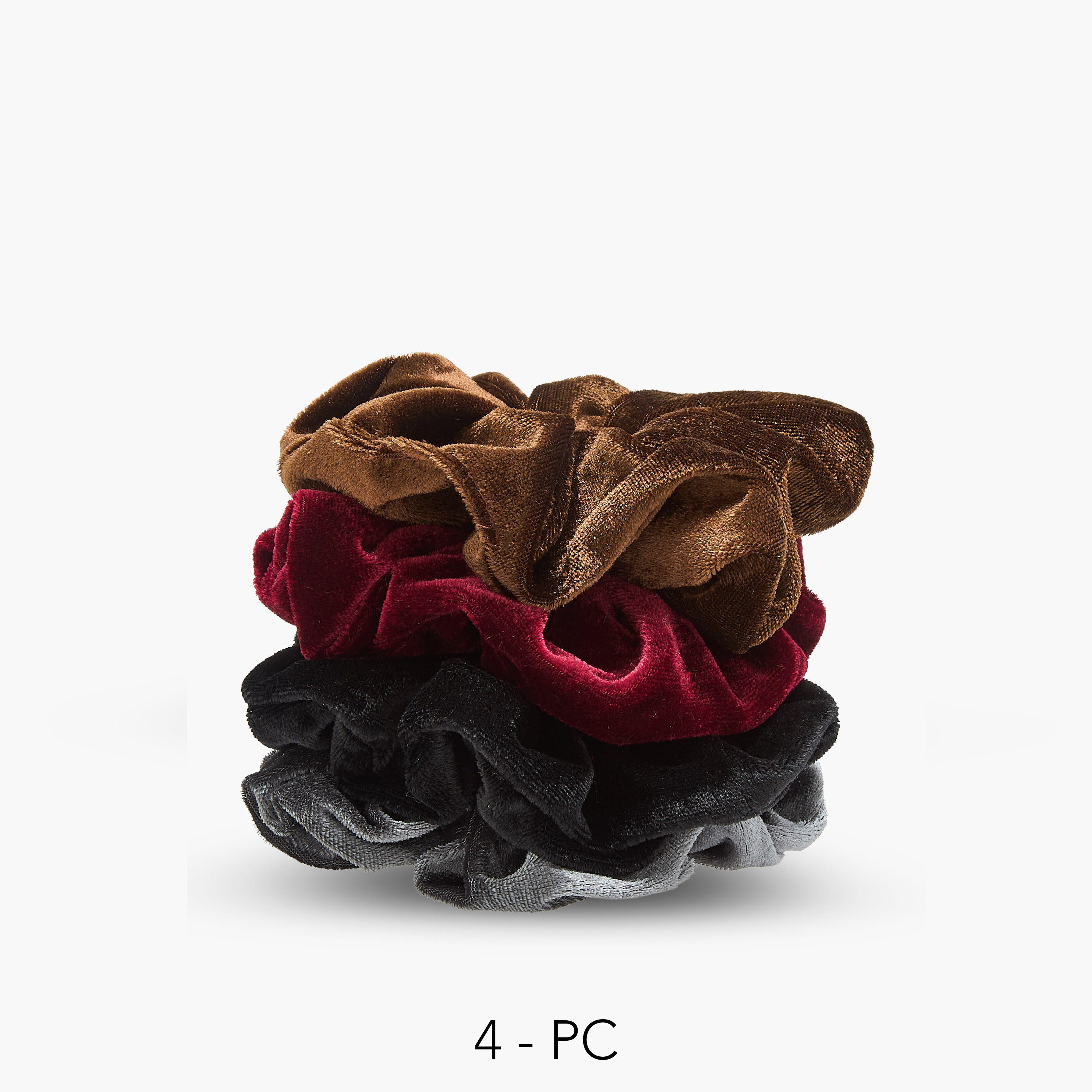 طقم من 4 - ربطات شعر سكرنشي مخمل-women-hairaccessories-scrunchies-image-1