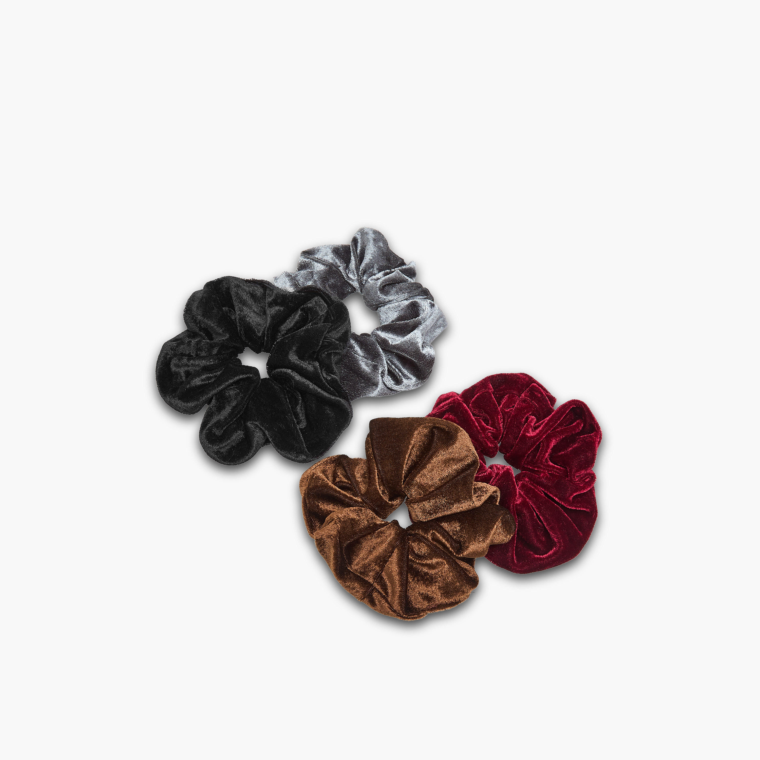 طقم من 4 - ربطات شعر سكرنشي مخمل-women-hairaccessories-scrunchies-image-3