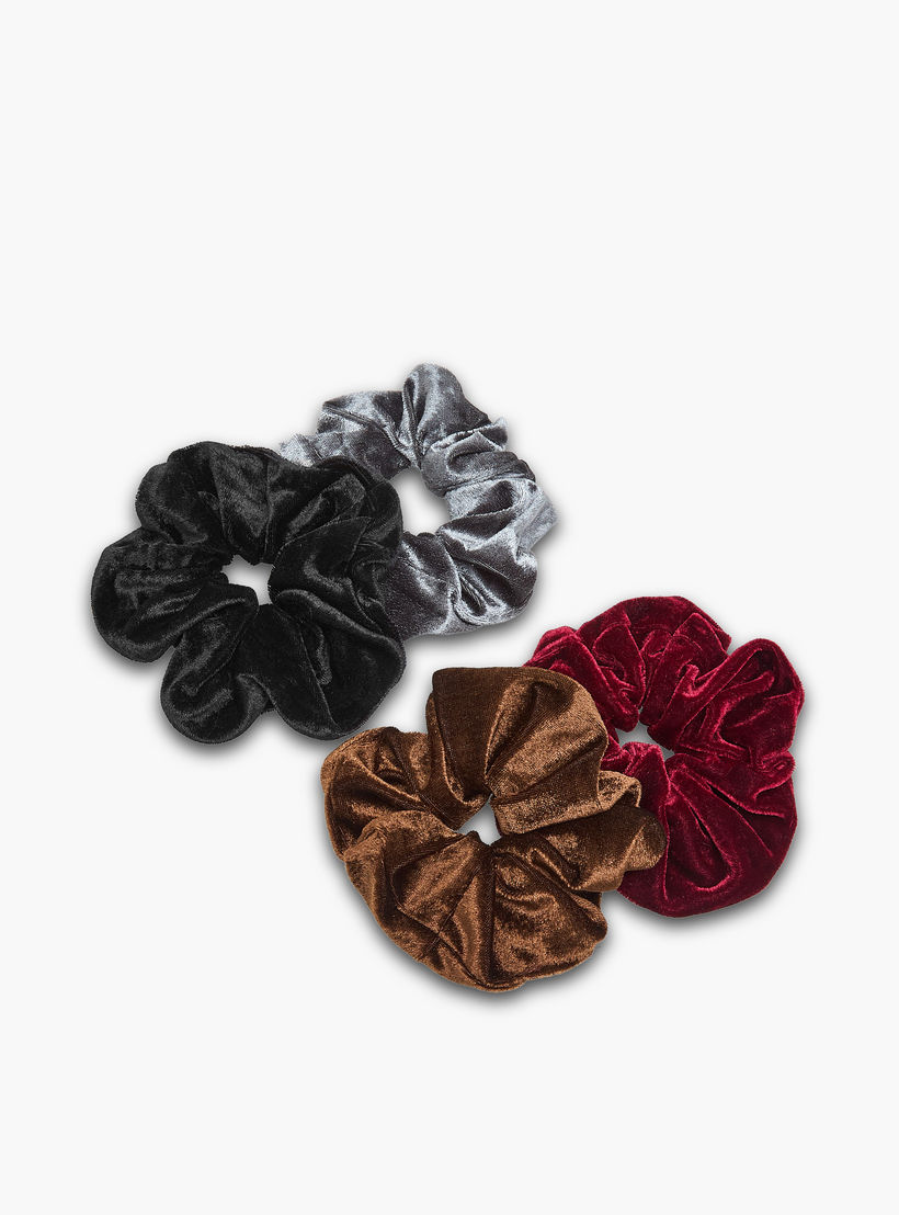 طقم من 4 - ربطات شعر سكرنشي مخمل-women-hairaccessories-scrunchies-image-3