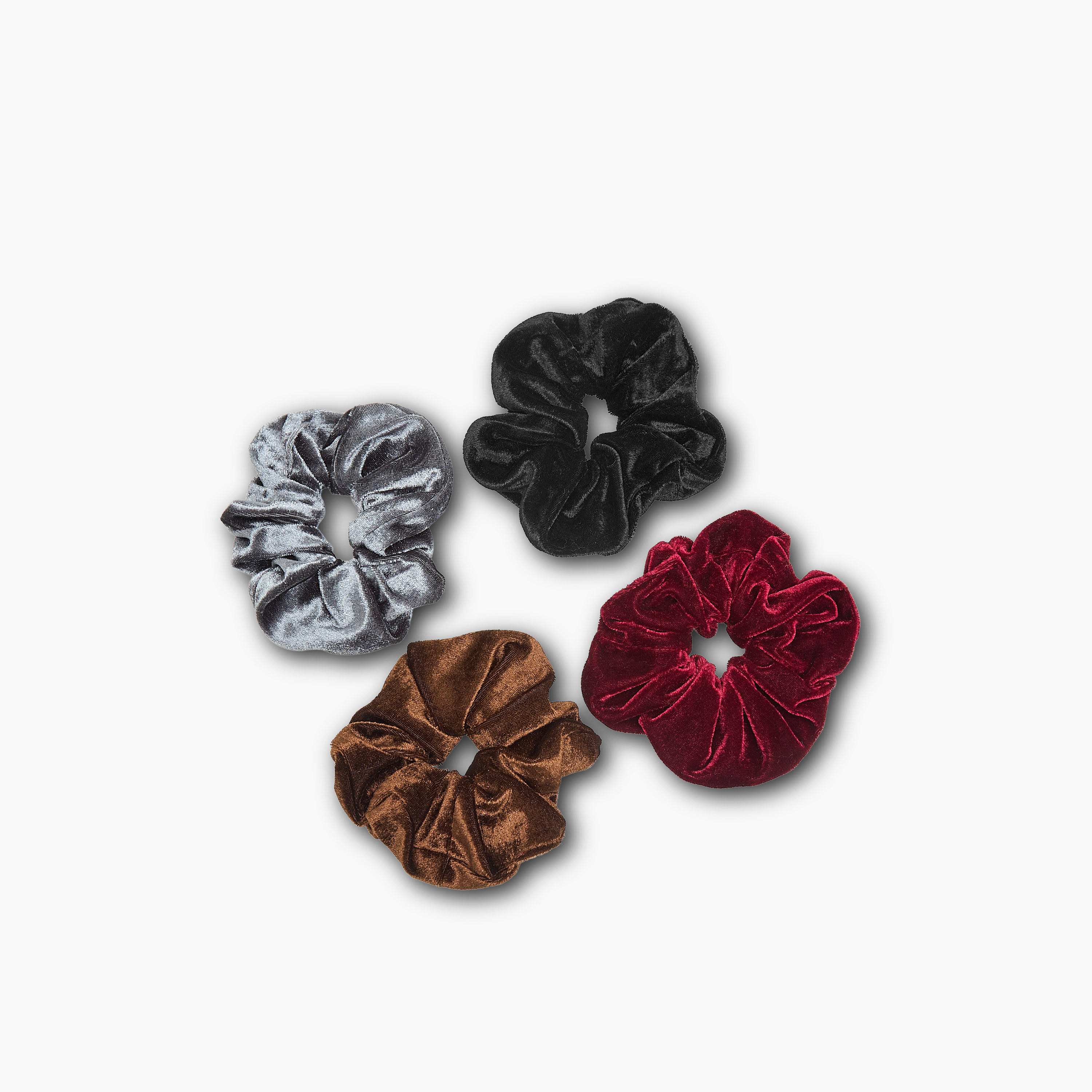 طقم من 4 - ربطات شعر سكرنشي مخمل-women-hairaccessories-scrunchies-image-4