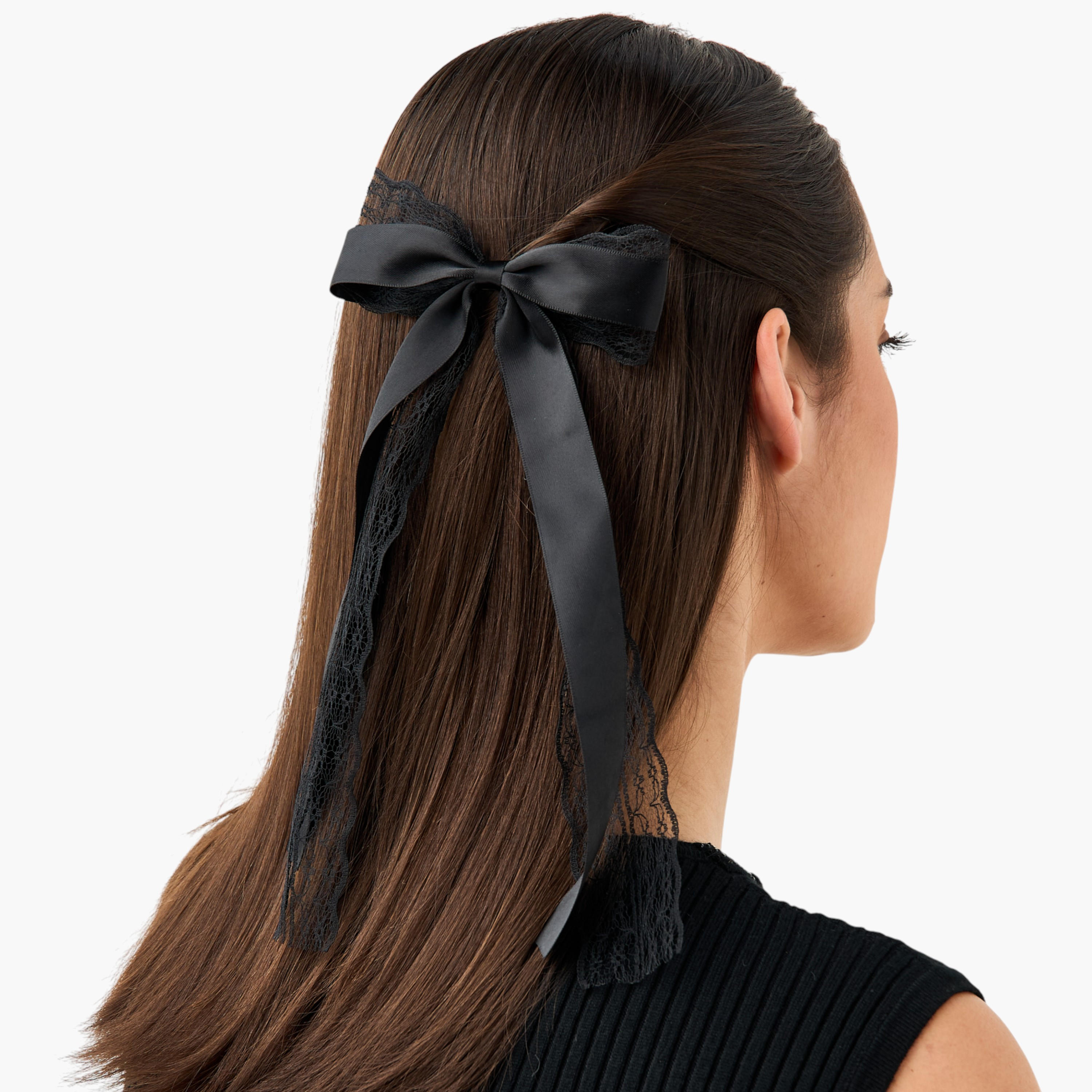 مشبك شعر بتفاصيل قصة دانتيل وفيونكة-women-hairaccessories-clips-image-2