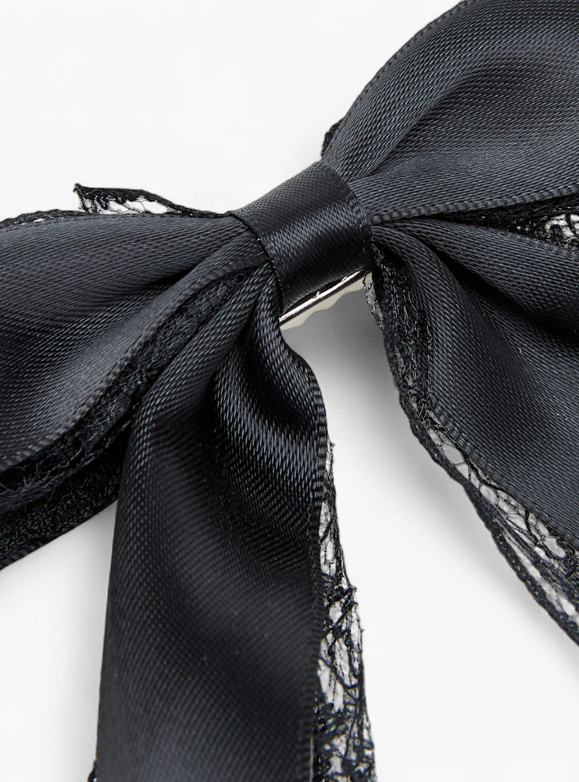 Bow Lace Trim Detail Hair Clip-women-hairaccessories-clips-image-3
