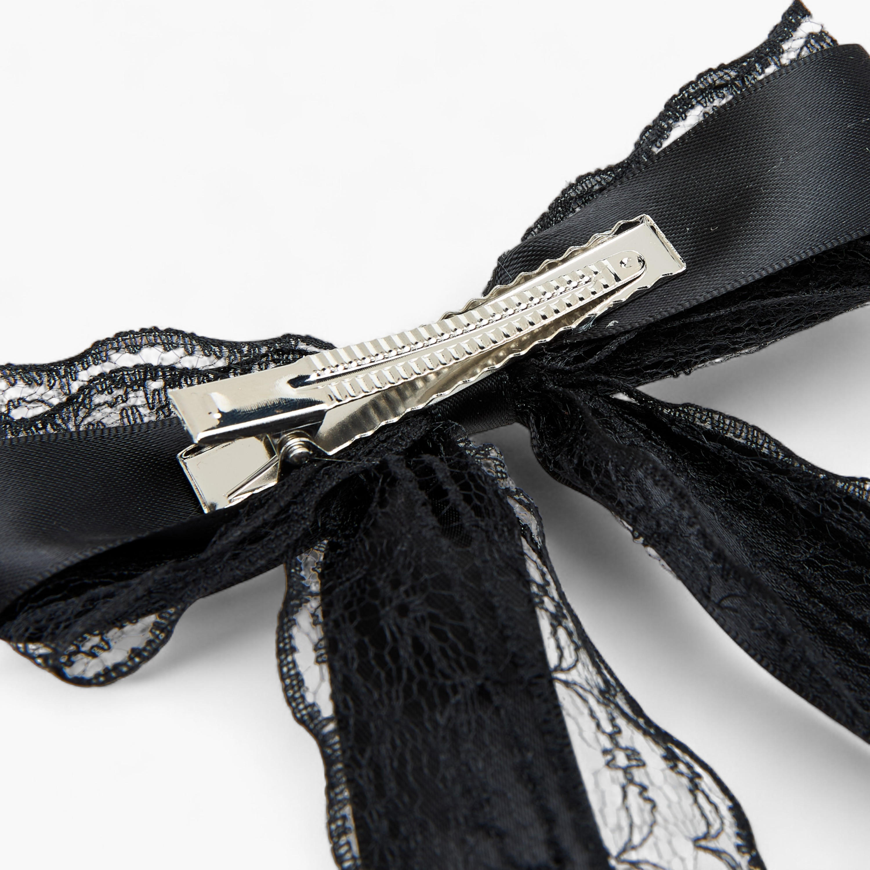 Bow Lace Trim Detail Hair Clip-women-hairaccessories-clips-image-5