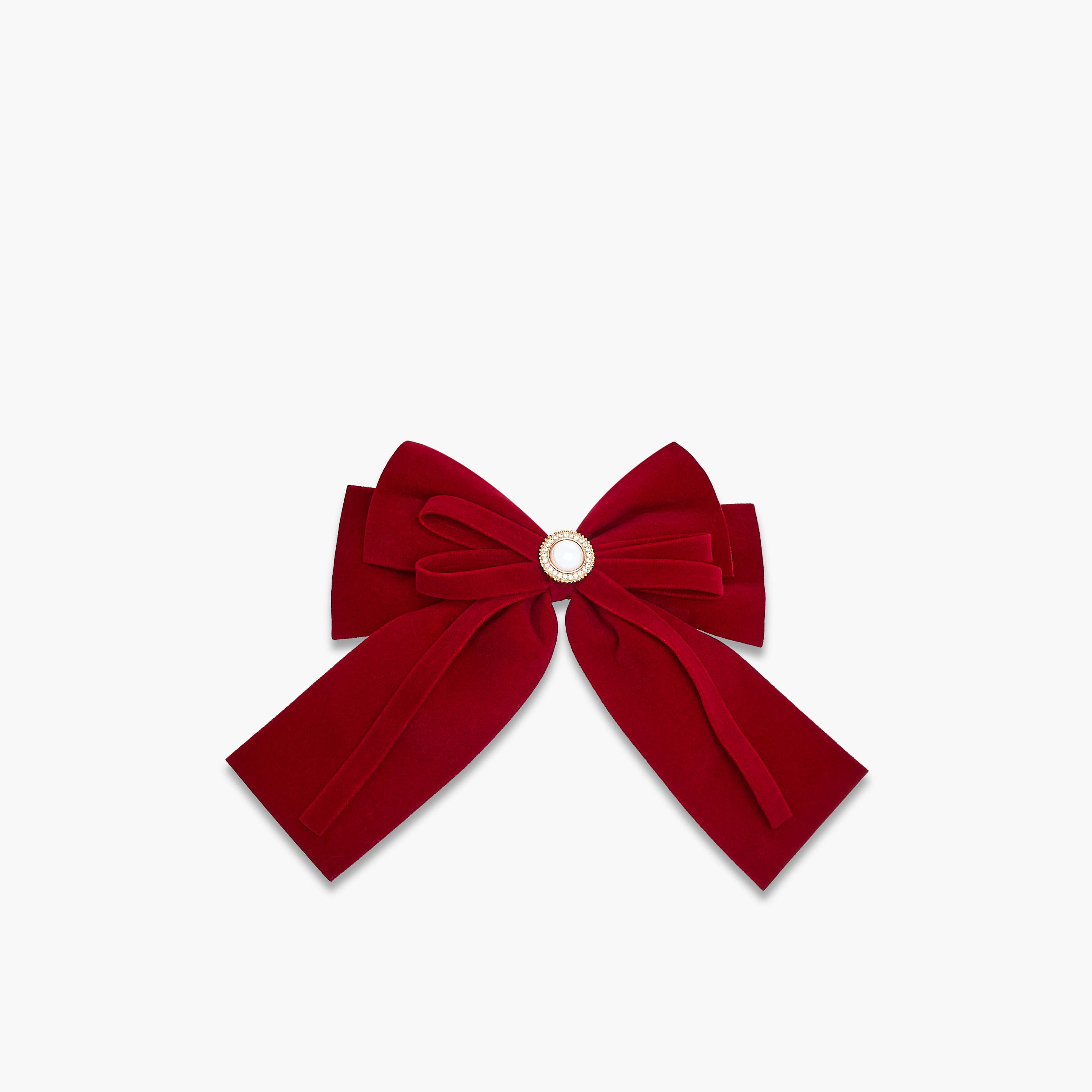 Bow Hair Clip with Pearl Embellished Trim-women-hairaccessories-clips-image-1