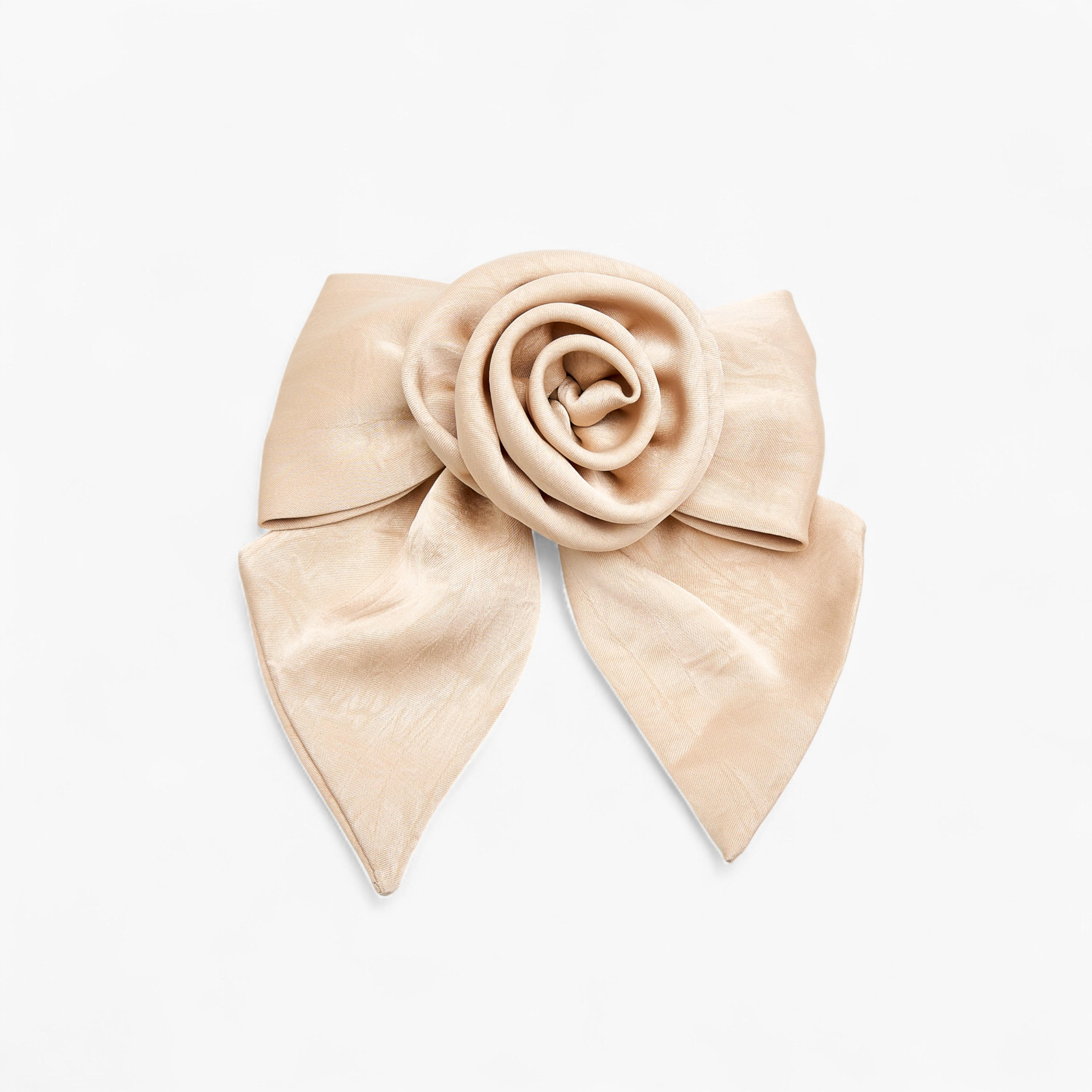 Bow Hair Clip with Rose Trim-women-hairaccessories-clips-image-1