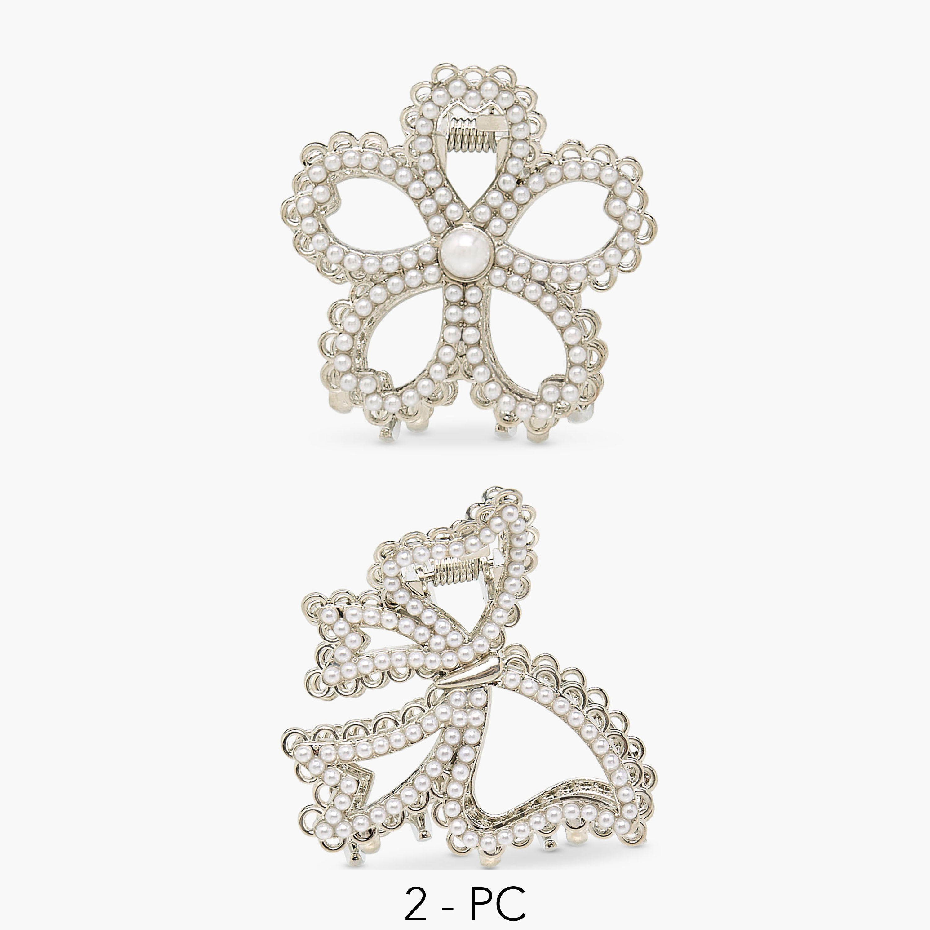 مشبك شعر بتفاصيل لؤلؤ - طقم من قطعتين-women-hairaccessories-clamps-image-1