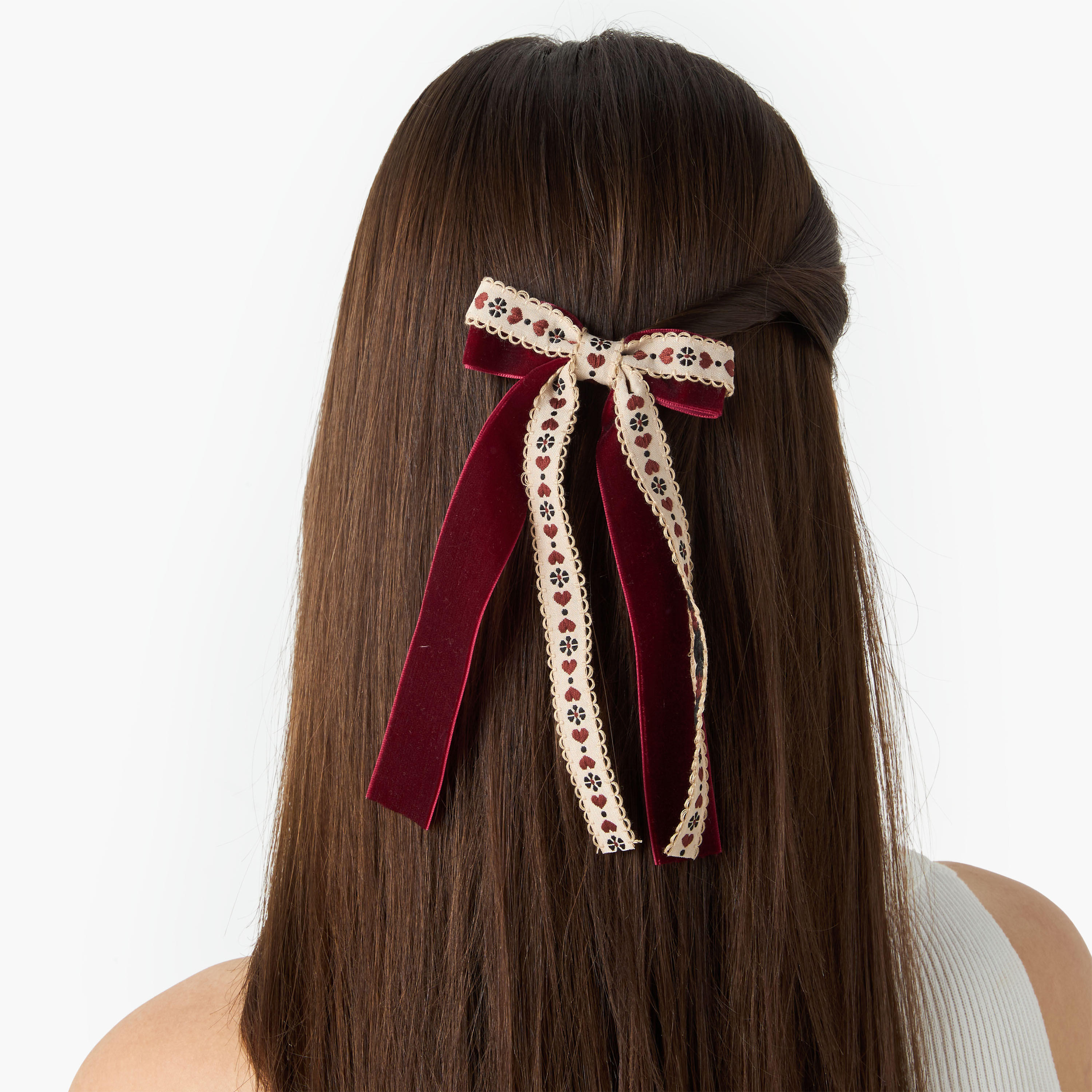 Pack of 2 Bow Hair Clip with Embroidery Detail-women-hairaccessories-clips-image-2