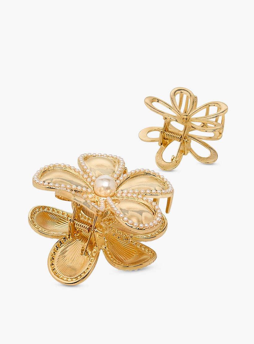 Pack of 2 Bulldog Hair Clamp with Floral Design-women-hairaccessories-clamps-image-4
