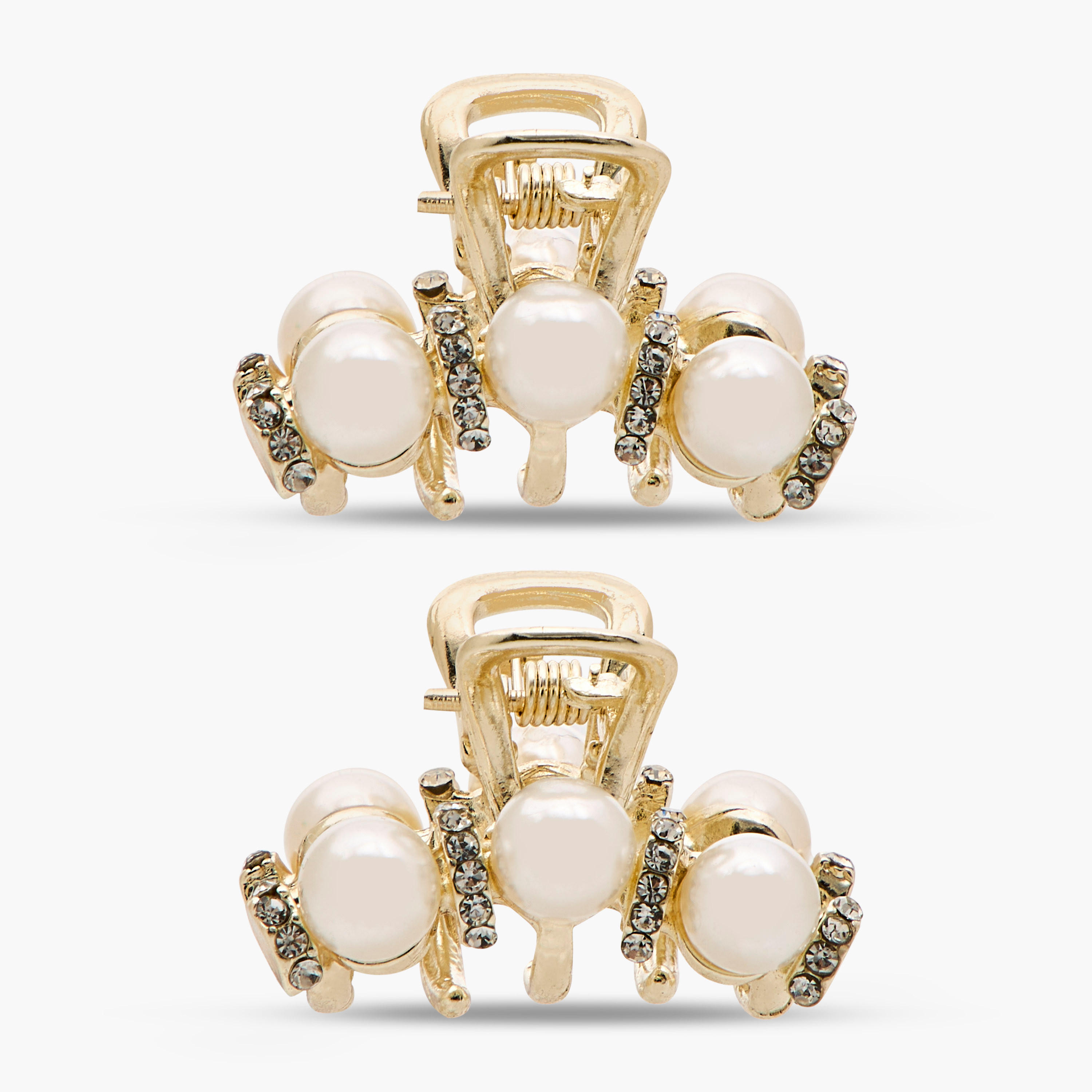Pack of 2 Bulldog Hair Clamp with Pearl Embellishments-women-hairaccessories-clamps-image-5
