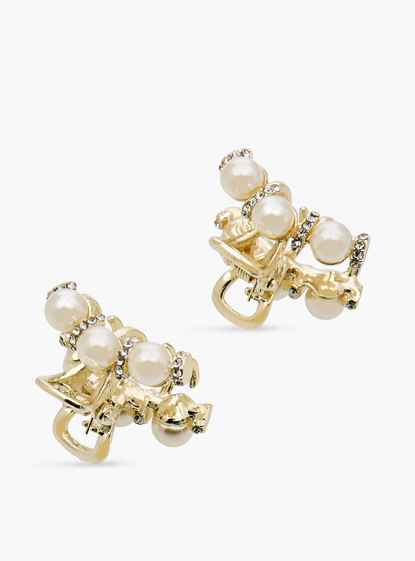 Pack of 2 Bulldog Hair Clamp with Pearl Embellishments-women-hairaccessories-clamps-image-3