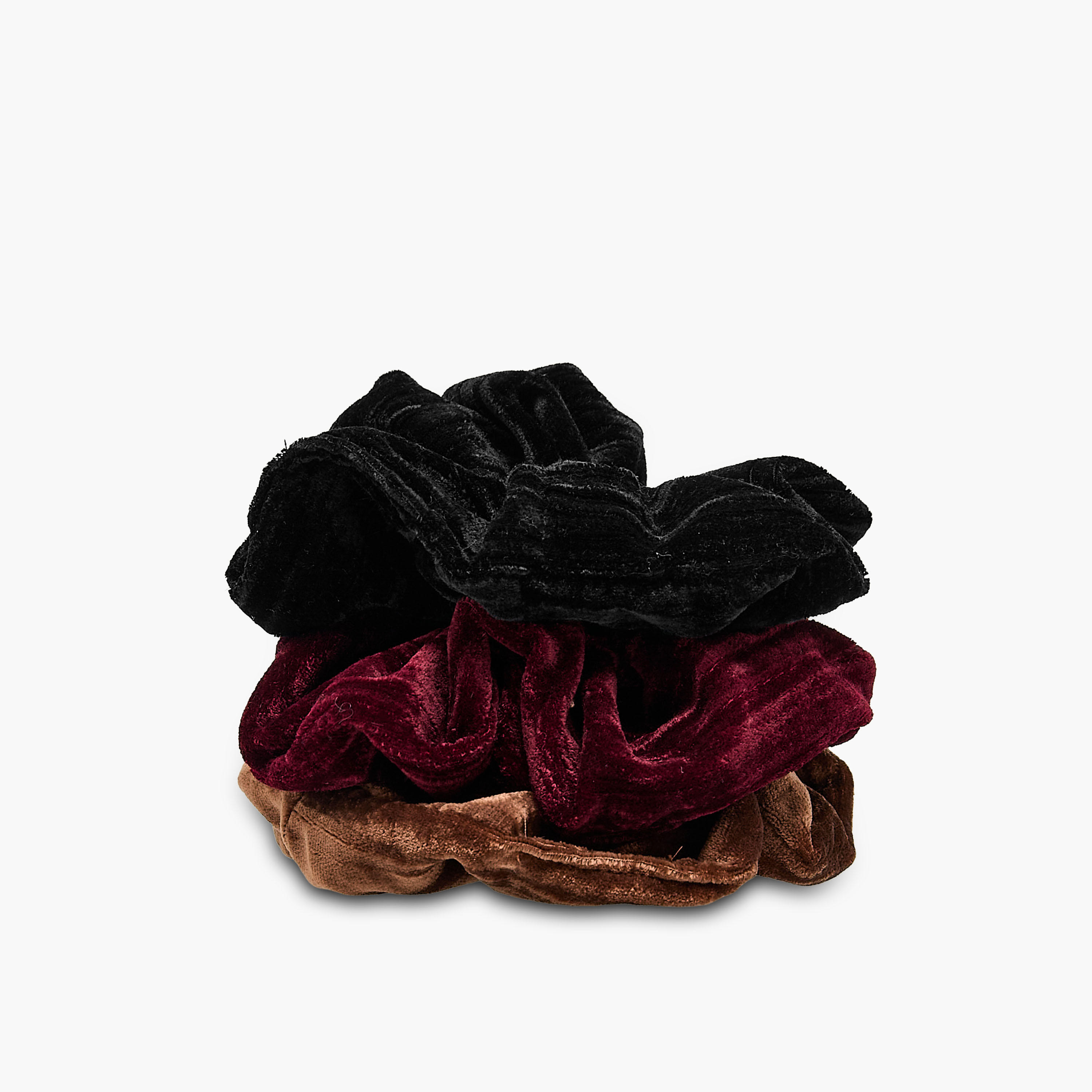 Pack of 3 Velvet Hair Scrunchie-women-hairaccessories-scrunchies-image-2