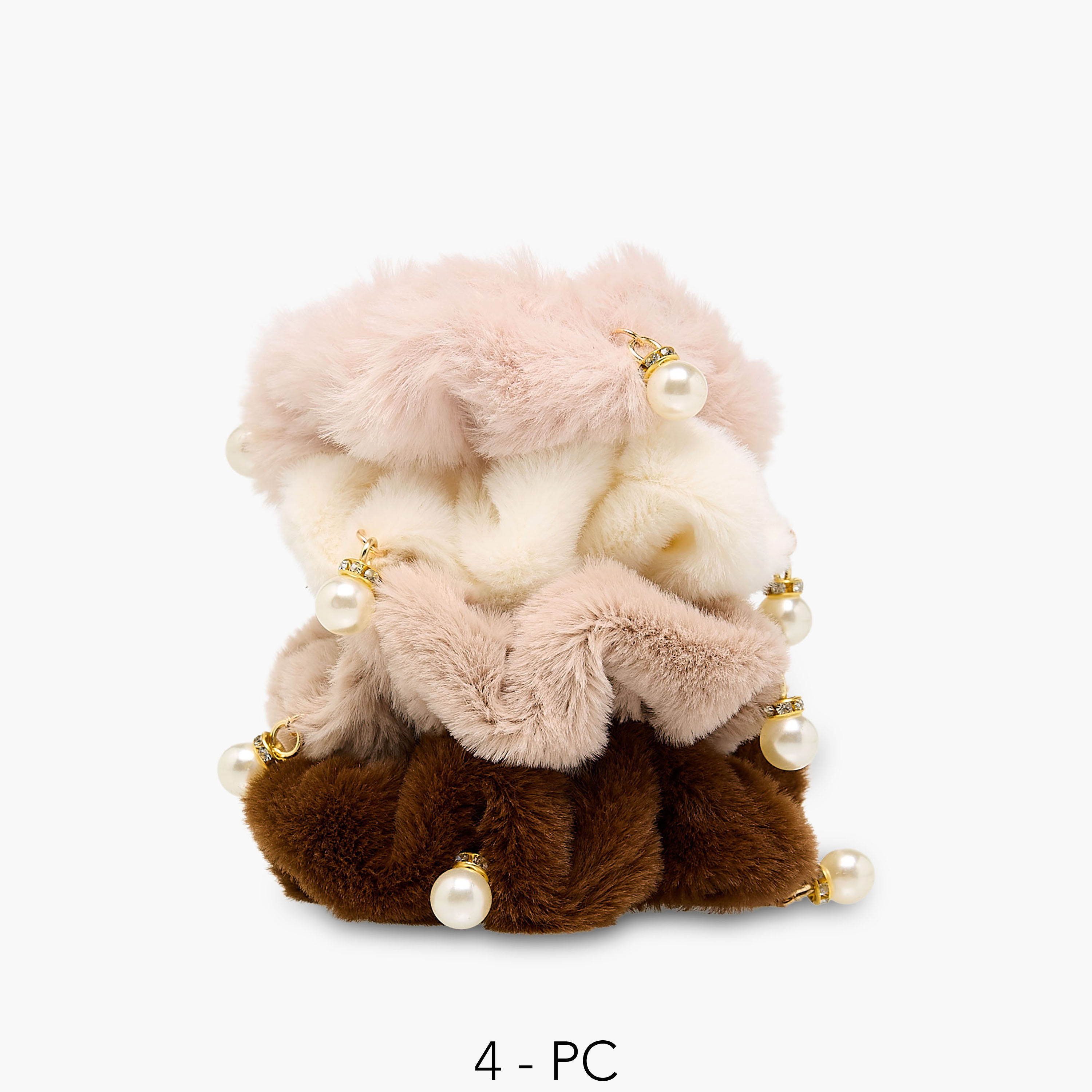 ربطات شعر سكرانشي بزينة لؤلؤ - عبوة 4 قطع-women-hairaccessories-scrunchies-image-1