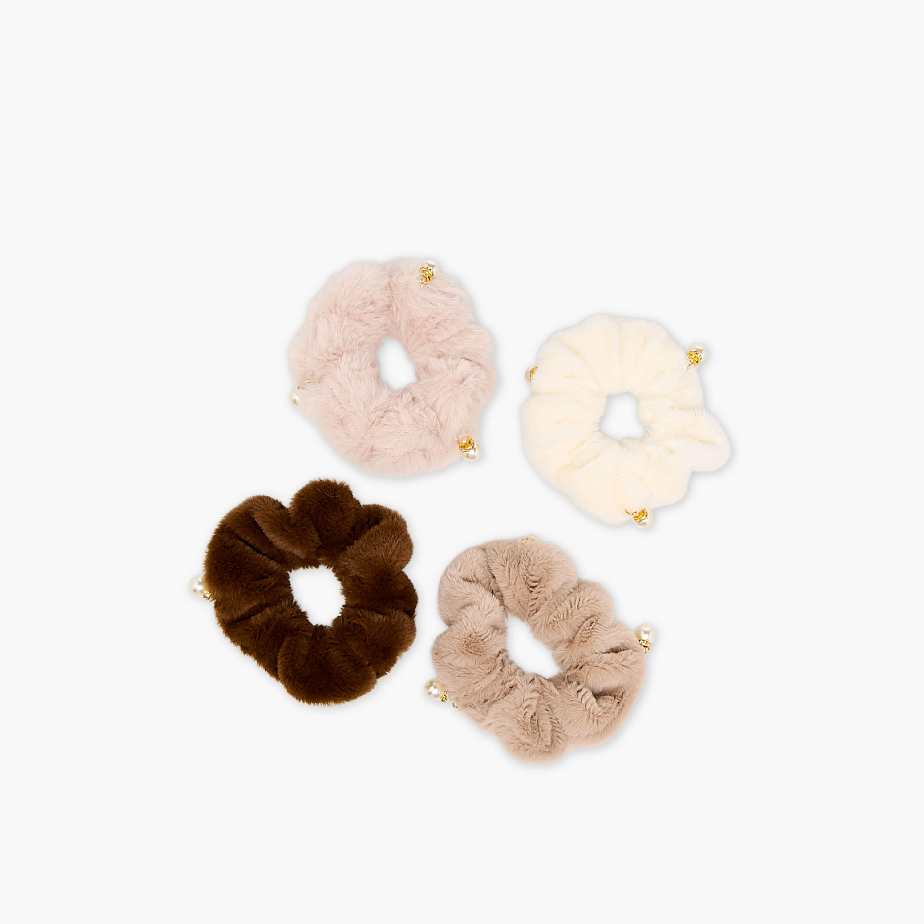 ربطات شعر سكرانشي بزينة لؤلؤ - عبوة 4 قطع-women-hairaccessories-scrunchies-image-4