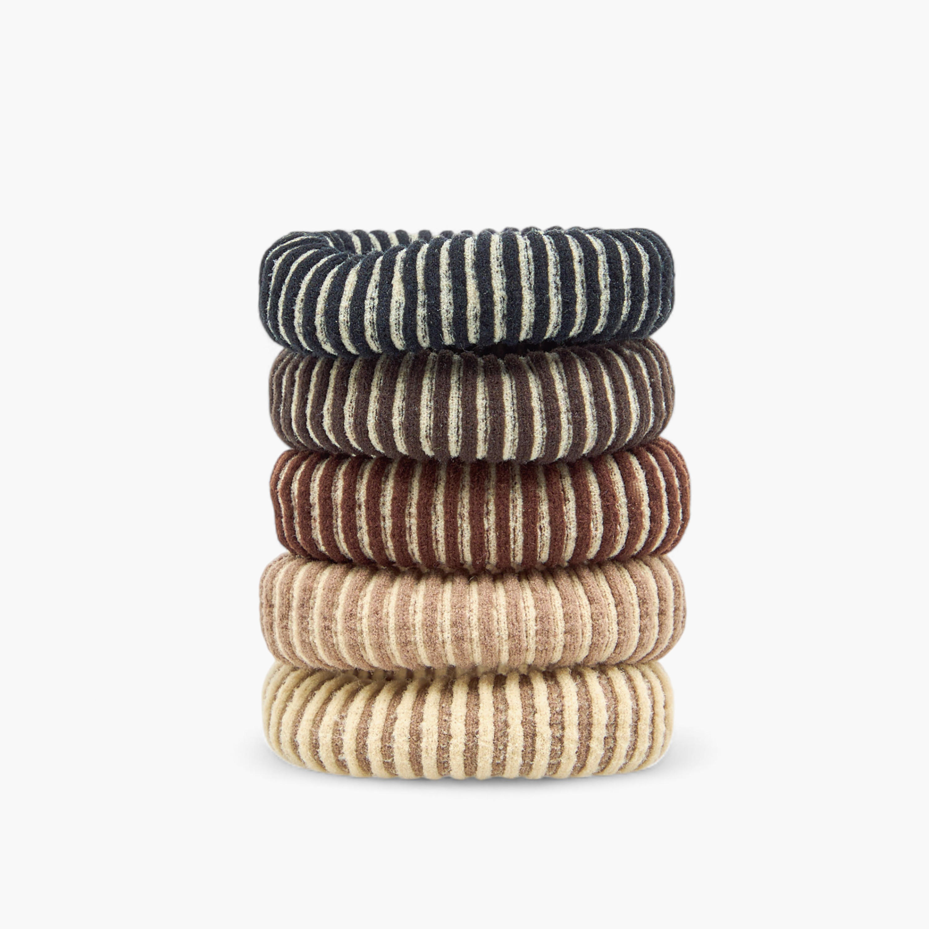 طقم ربطات شعر قماش مضلعة من 5 قطع-women-hairaccessories-scrunchies-image-3