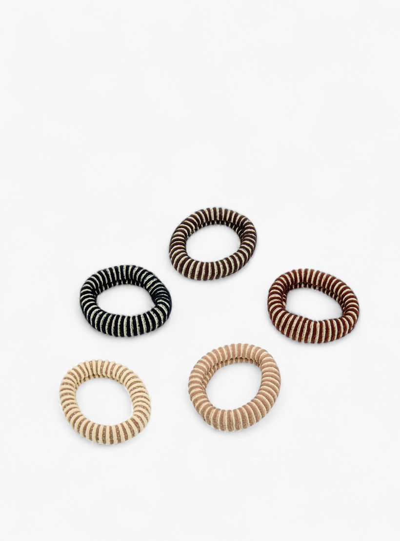 طقم ربطات شعر قماش مضلعة من 5 قطع-women-hairaccessories-scrunchies-image-5