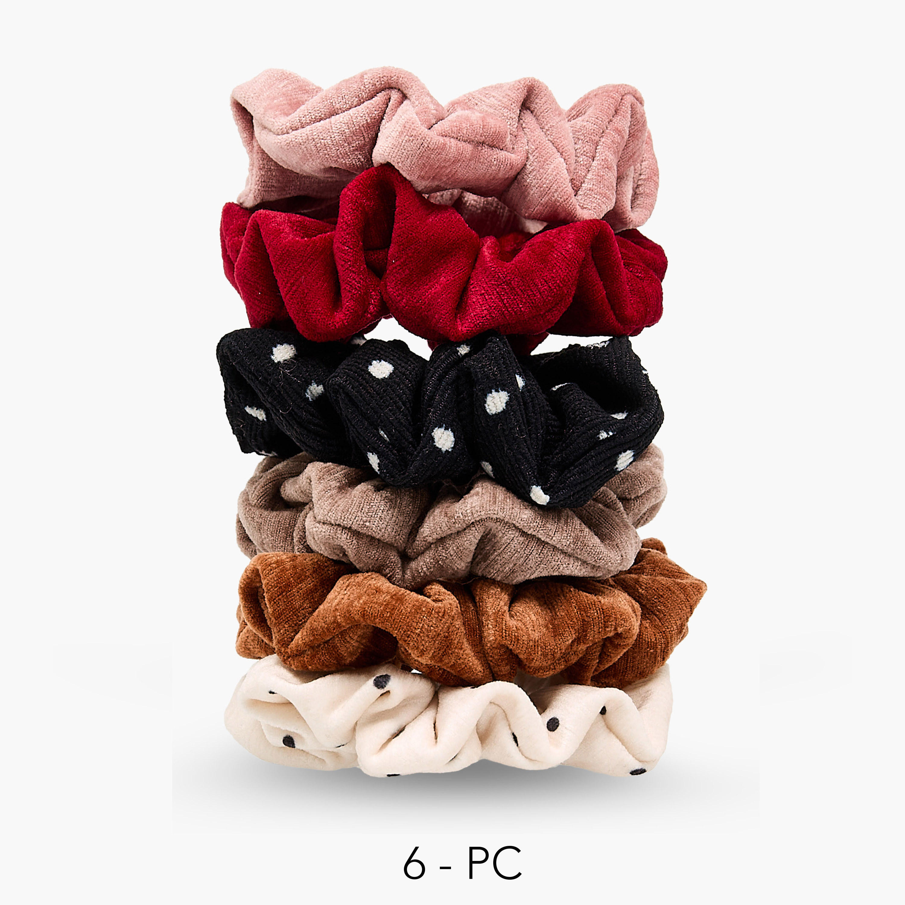 Pack of 6 Velvet Hair Scrunchie-women-hairaccessories-scrunchies-image-1