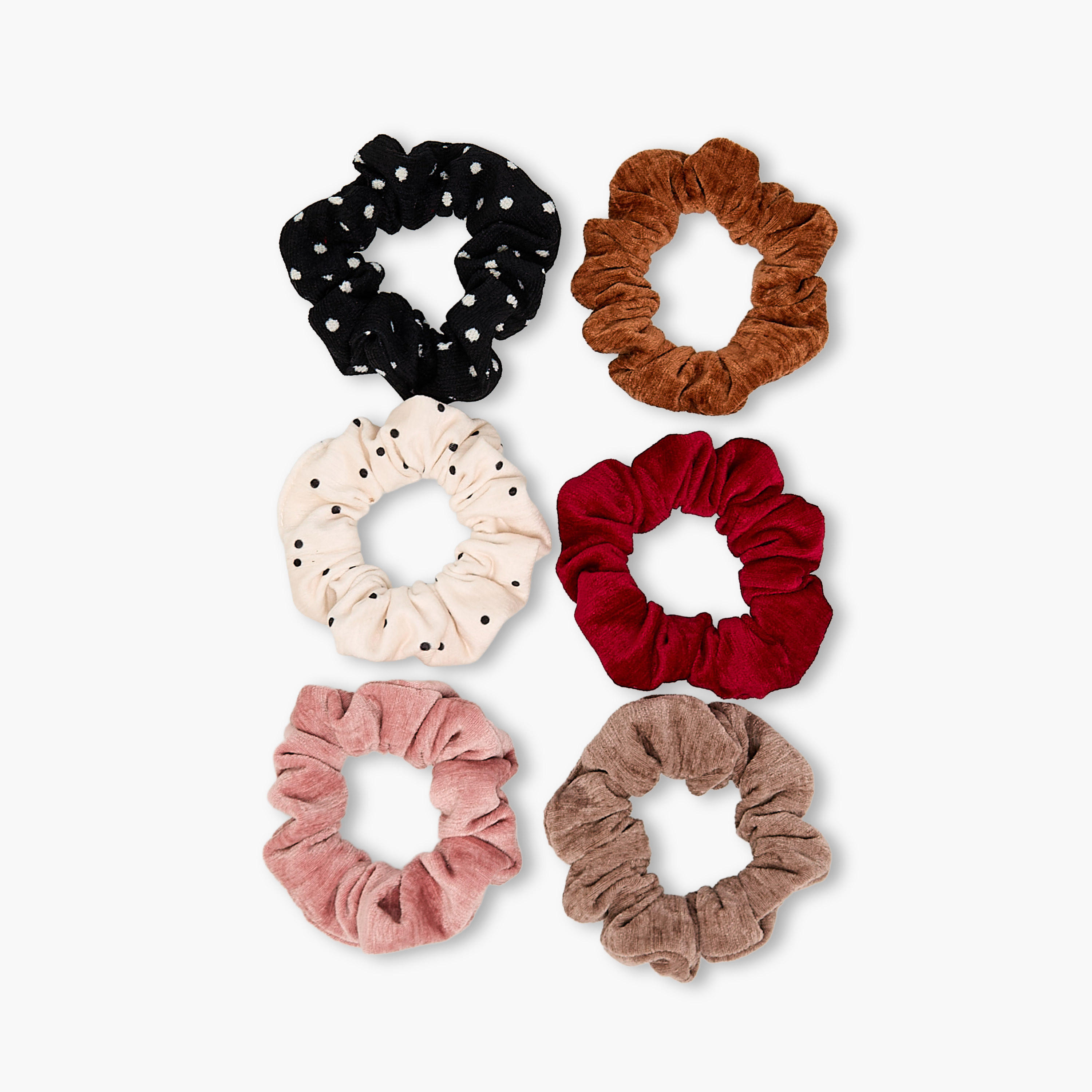 Pack of 6 Velvet Hair Scrunchie-women-hairaccessories-scrunchies-image-3