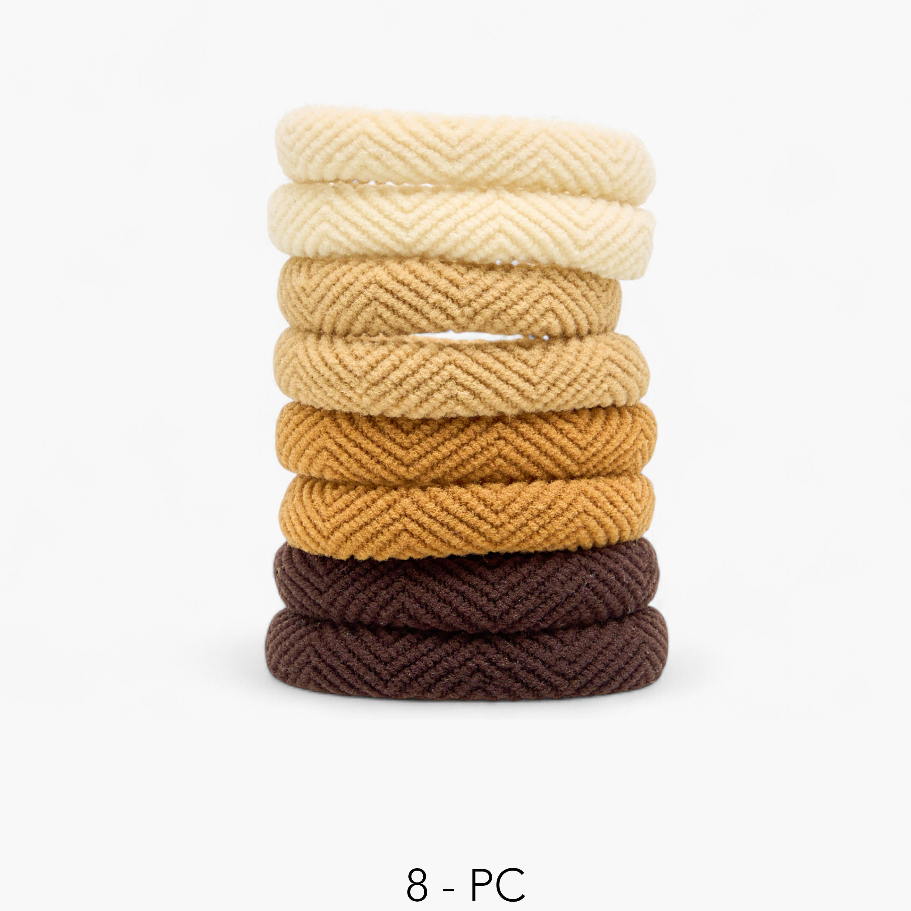Pack of 8 Textured Fabric Hair Scrunchie-women-hairaccessories-scrunchies-image-1