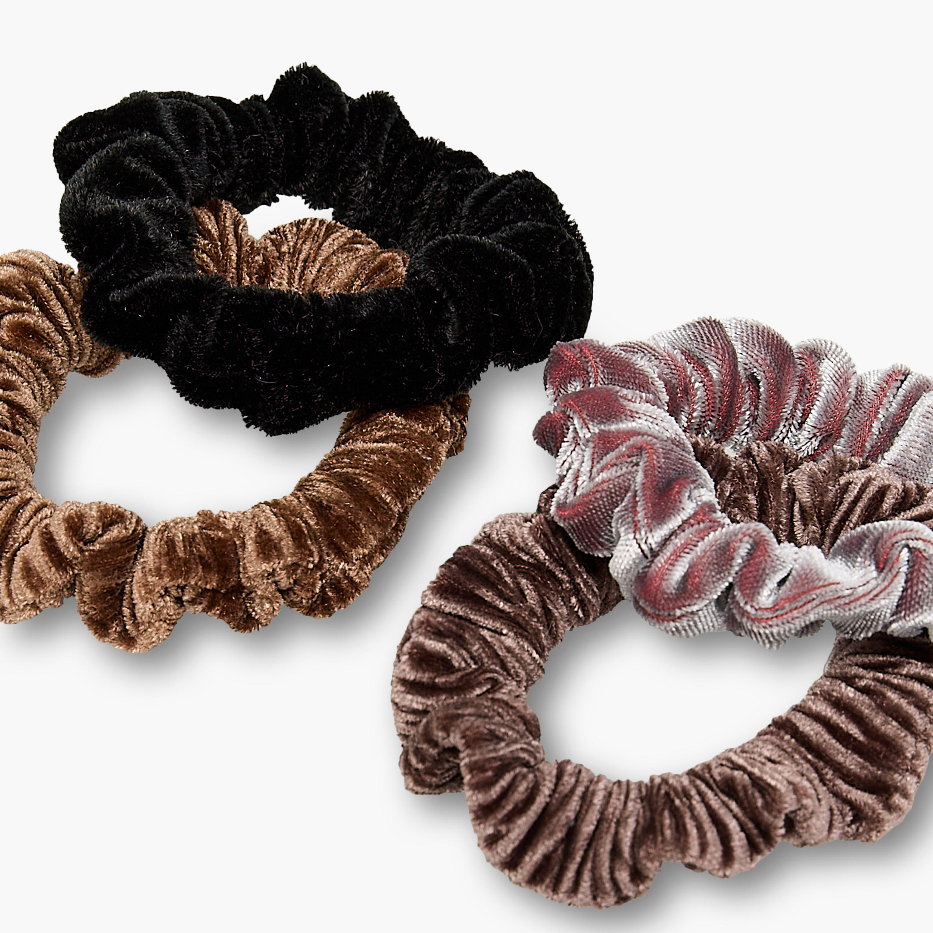 ربطات شعر سكرانشي مخملية بطيّات - عبوة 8 قطع-women-hairaccessories-scrunchies-image-4