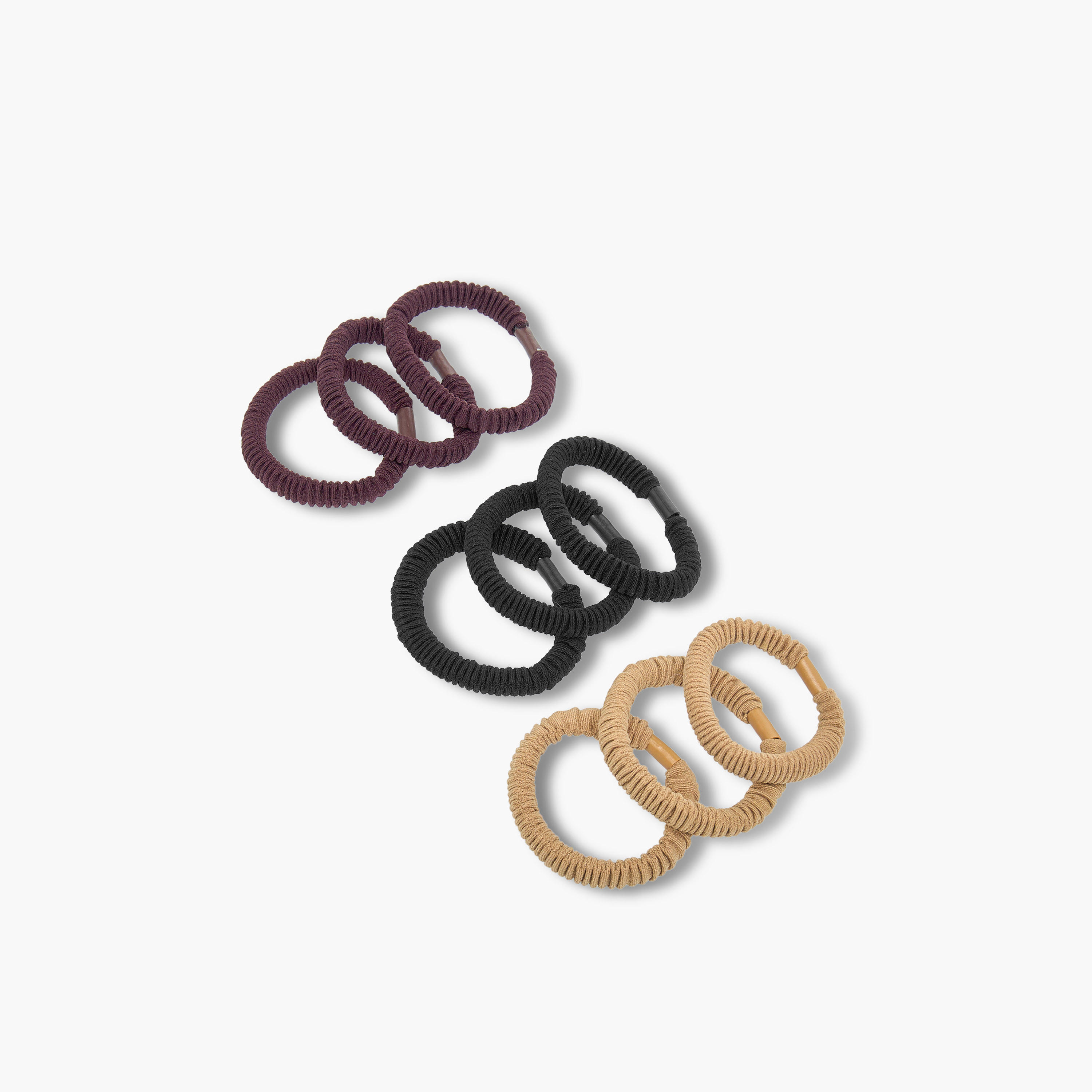طقم ربطات شعر قماش بطيات من 9 قطع-women-hairaccessories-scrunchies-image-3