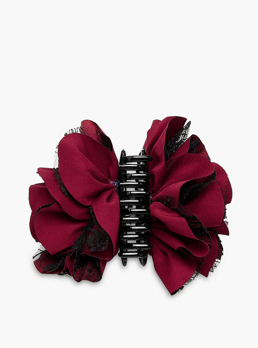 مشبك شعر زهري بتفاصيل دانتيل-women-hairaccessories-clamps-image-1