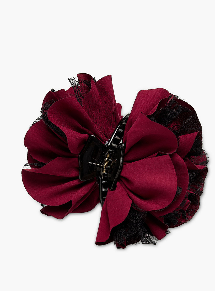 مشبك شعر زهري بتفاصيل دانتيل-women-hairaccessories-clamps-image-2