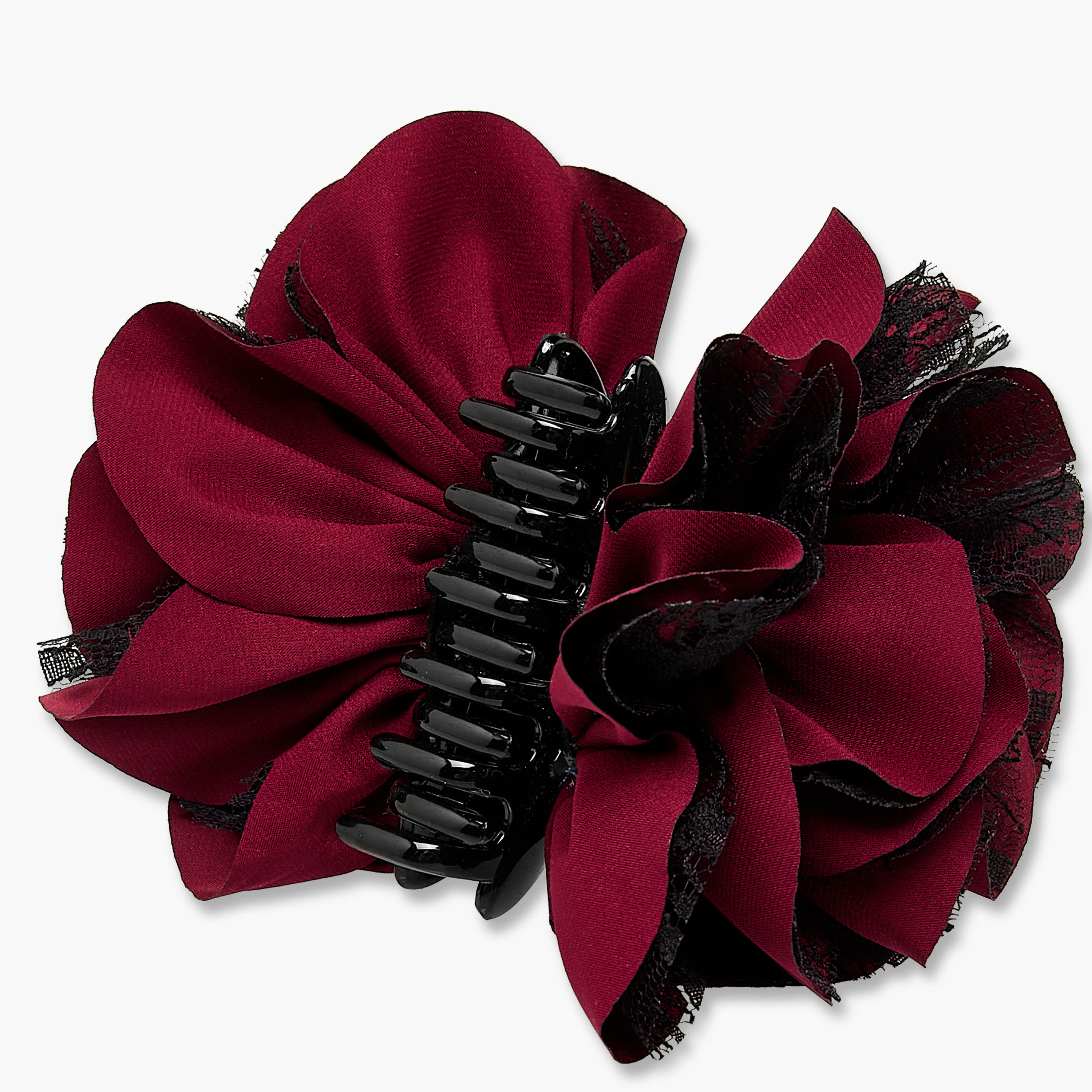 مشبك شعر زهري بتفاصيل دانتيل-women-hairaccessories-clamps-image-3