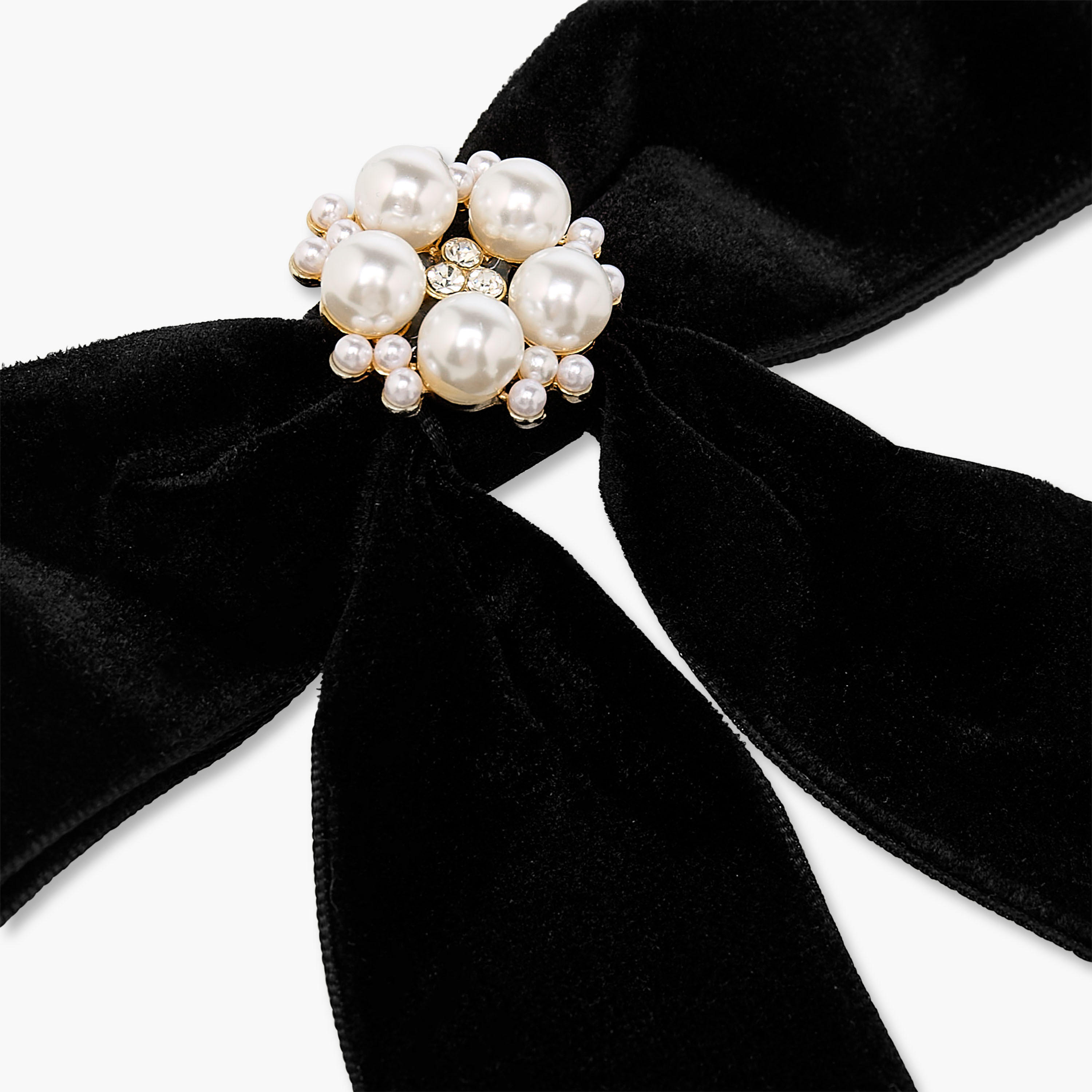 Velvet Bow Barrette Hair Clip with Pearl Detail-women-hairaccessories-clips-image-2