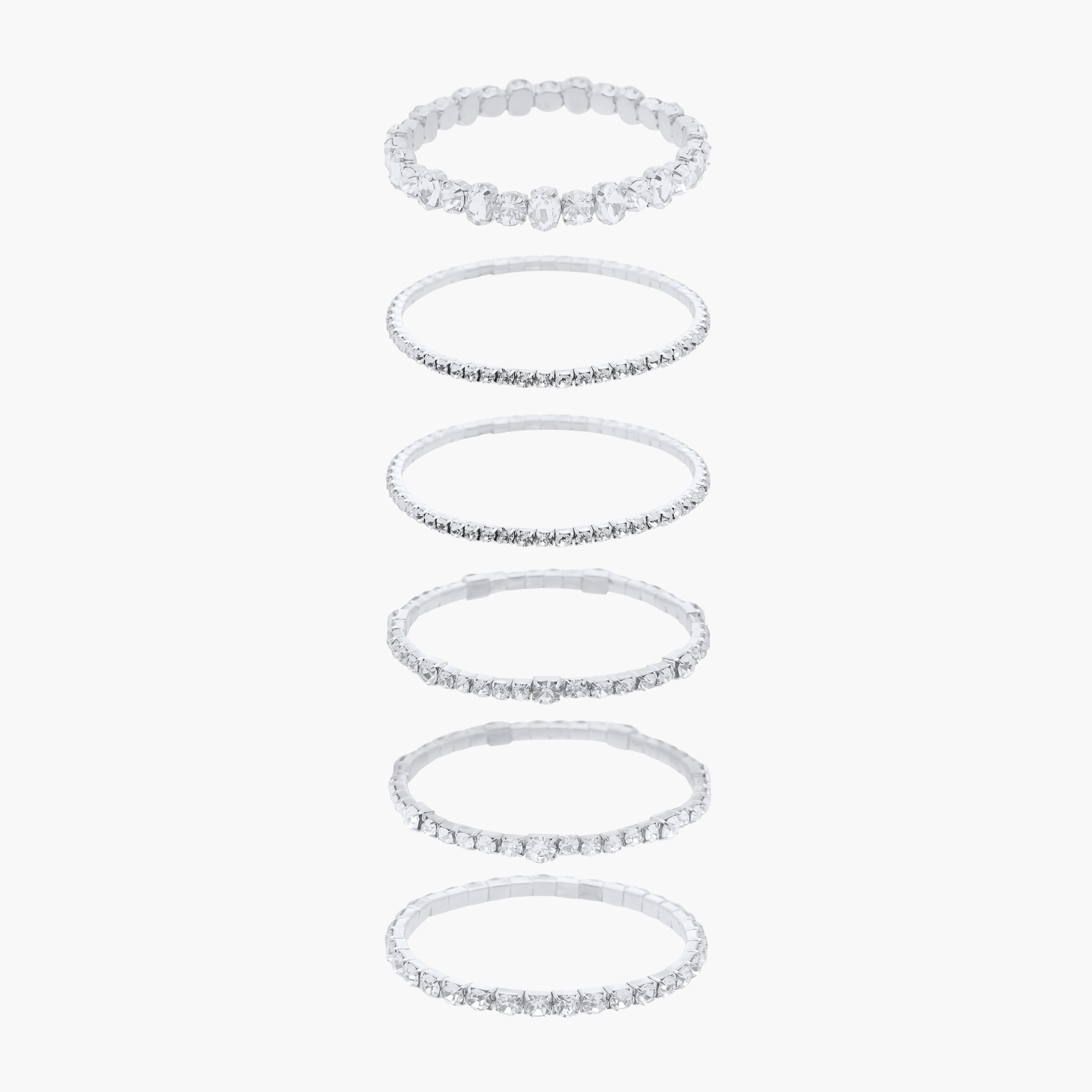 Set of 6 - Embellished Stretch Bracelet-women-watchesandjewellery-jewellery-banglesandbracelets-image-1