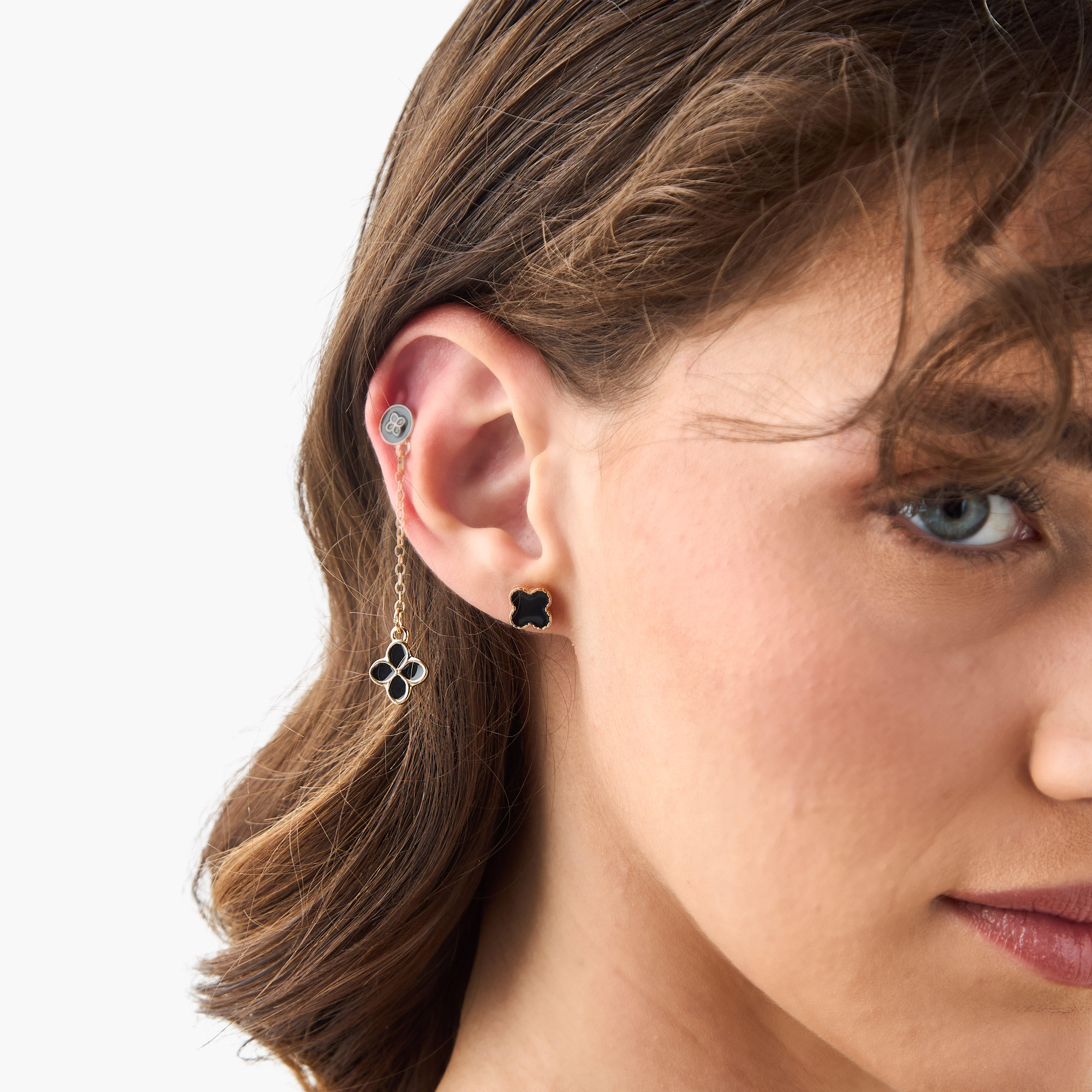 طقم حلقان ميتاليك ميتاليك بمكبس إغلاق خلفي من 3 أزواج-women-watchesandjewellery-jewellery-earrings-image-2