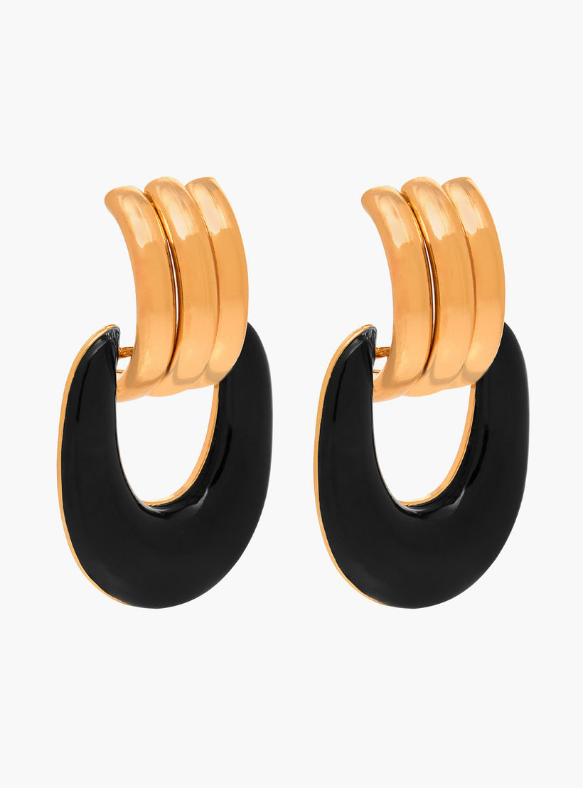 Metallic Stud Earrings with Pushback Closure-women-watchesandjewellery-jewellery-earrings-image-3