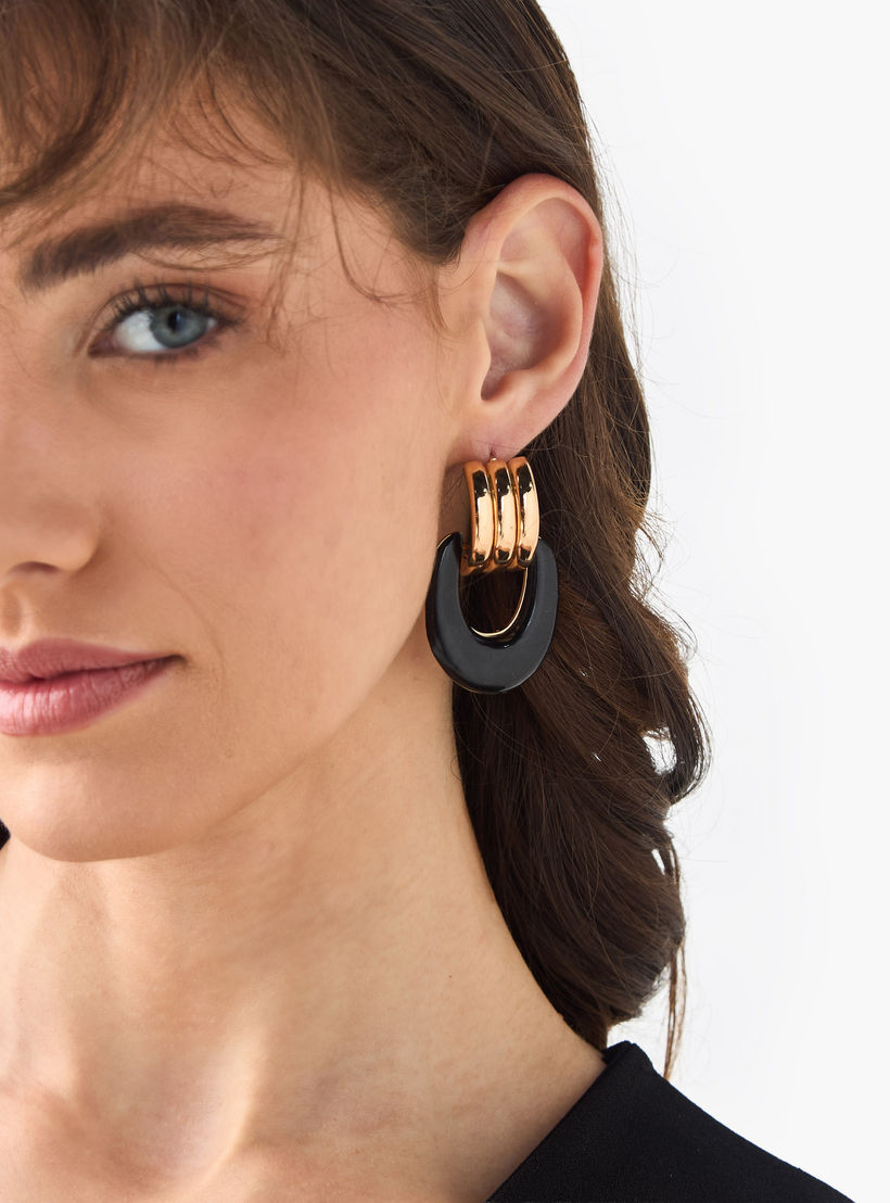 Metallic Stud Earrings with Pushback Closure-women-watchesandjewellery-jewellery-earrings-image-2