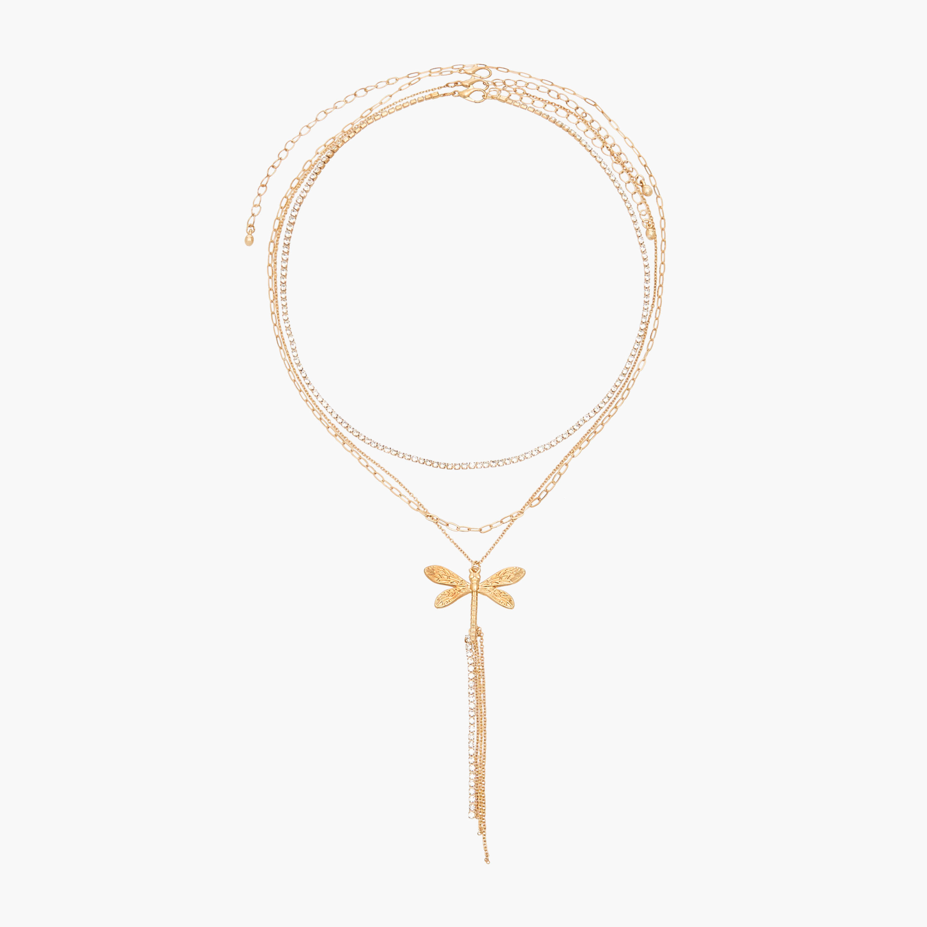 Set of 3 - Butterfly Pendant Layered Necklace with Lobster Clasp Closure-women-watchesandjewellery-jewellery-necklacesandpendants-image-1