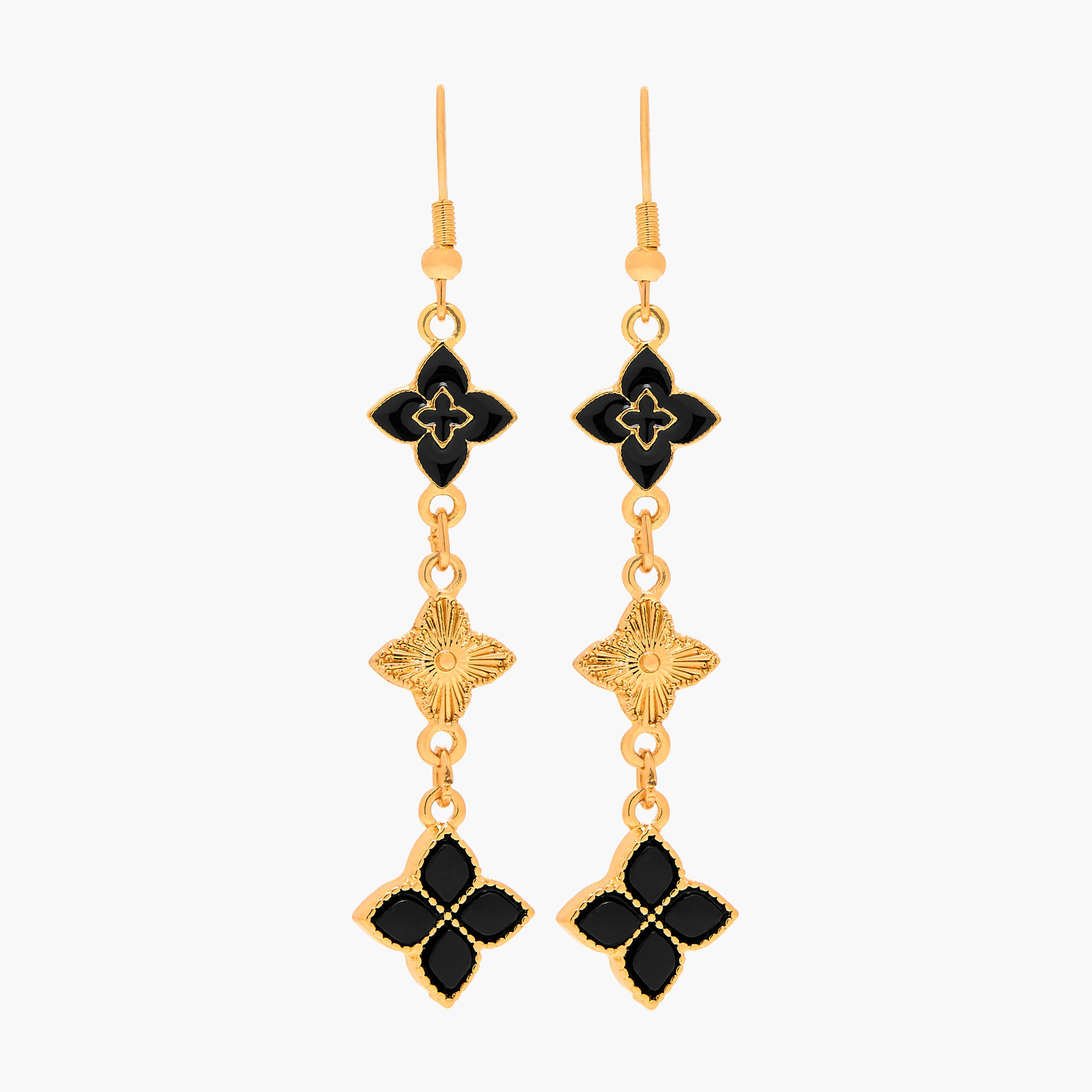 أقراط معدن متدلية مع خطاف-women-watchesandjewellery-jewellery-earrings-image-1