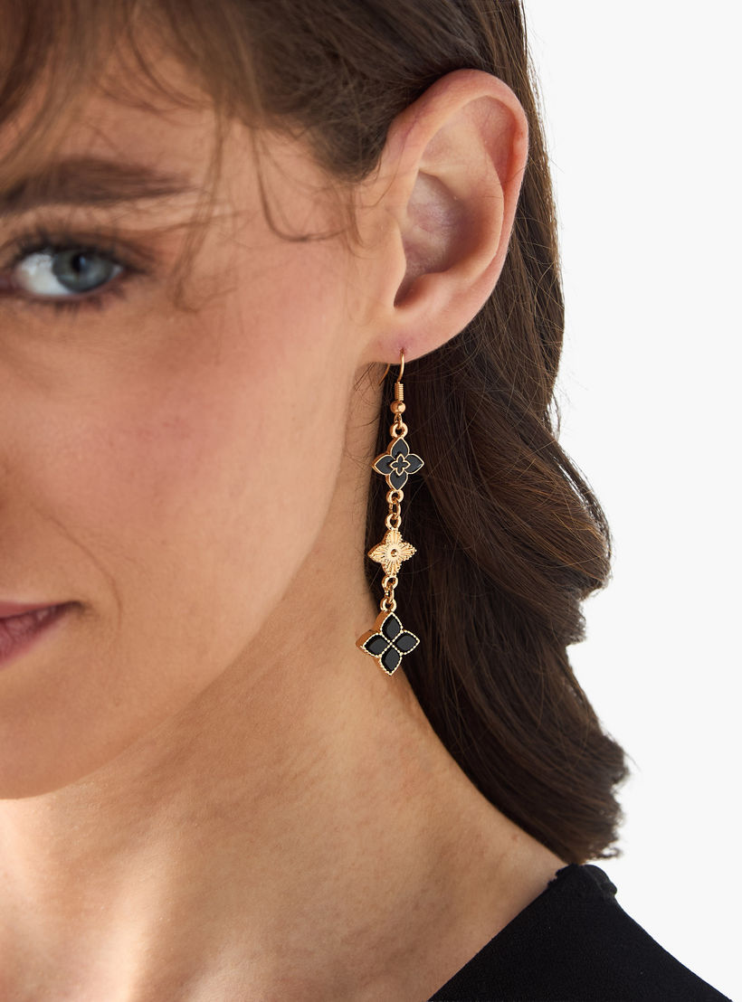 أقراط معدن متدلية مع خطاف-women-watchesandjewellery-jewellery-earrings-image-2