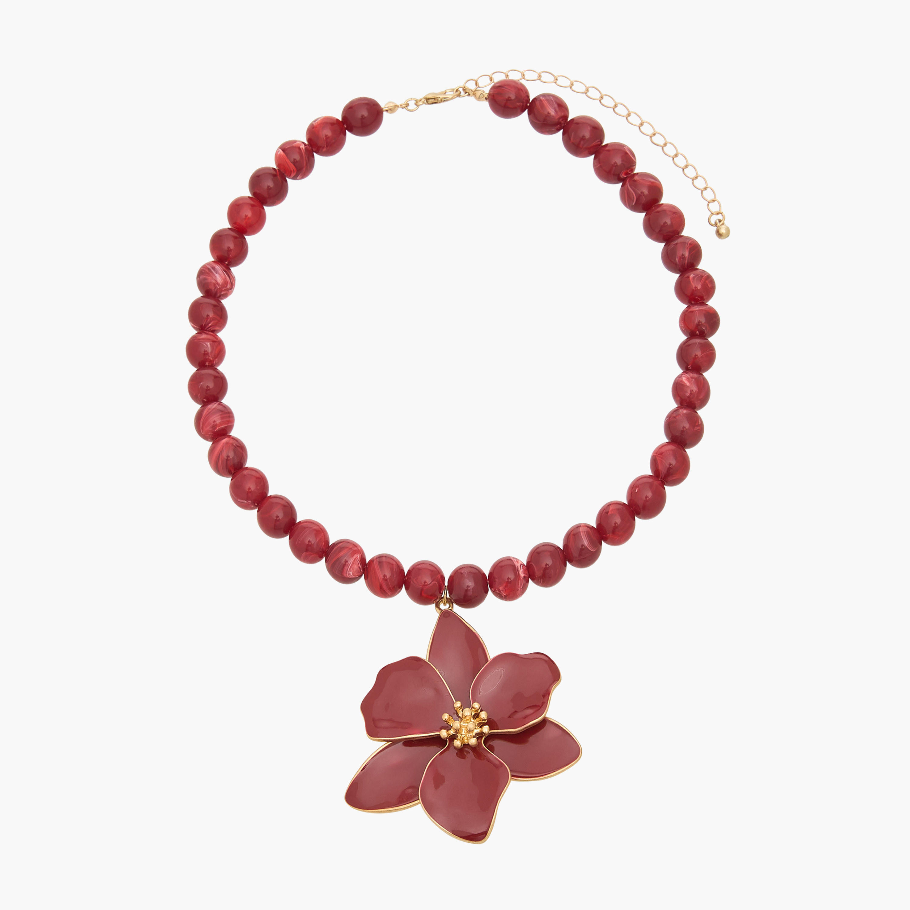 عقد بدلاية زهرية ومشبك إغلاق-women-watchesandjewellery-jewellery-necklacesandpendants-image-1